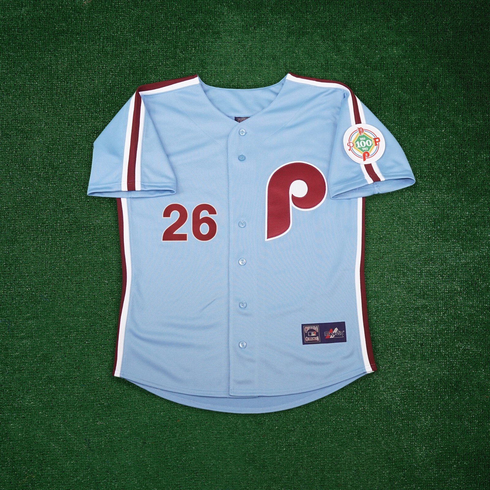 Chase Utley 1984 Philadelphia Phillies Cooperstown Men’s Blue Away Jersey