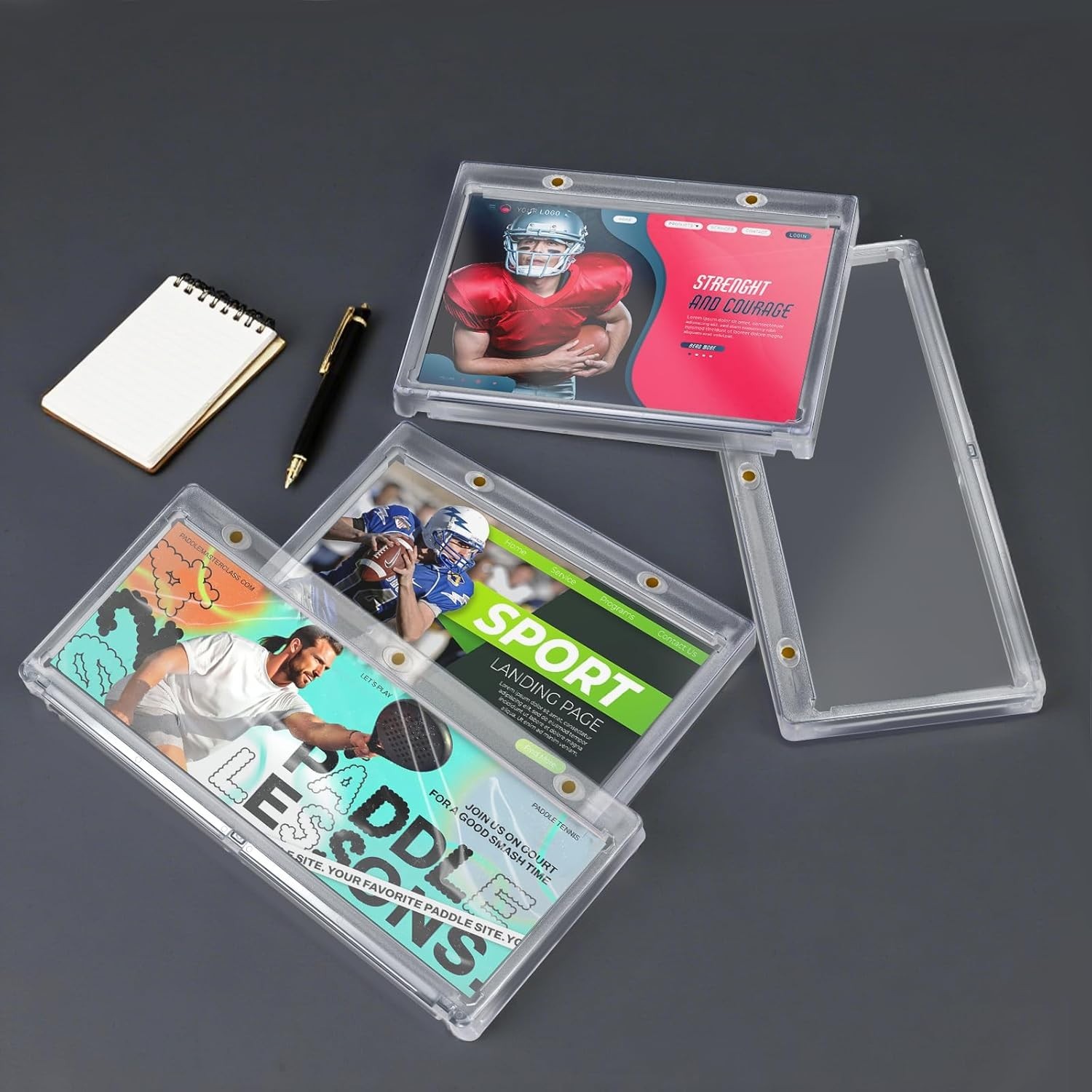 Magnetic Card Holder Horizontal Booklet Card Holder-175PT Magnet Case Trading…