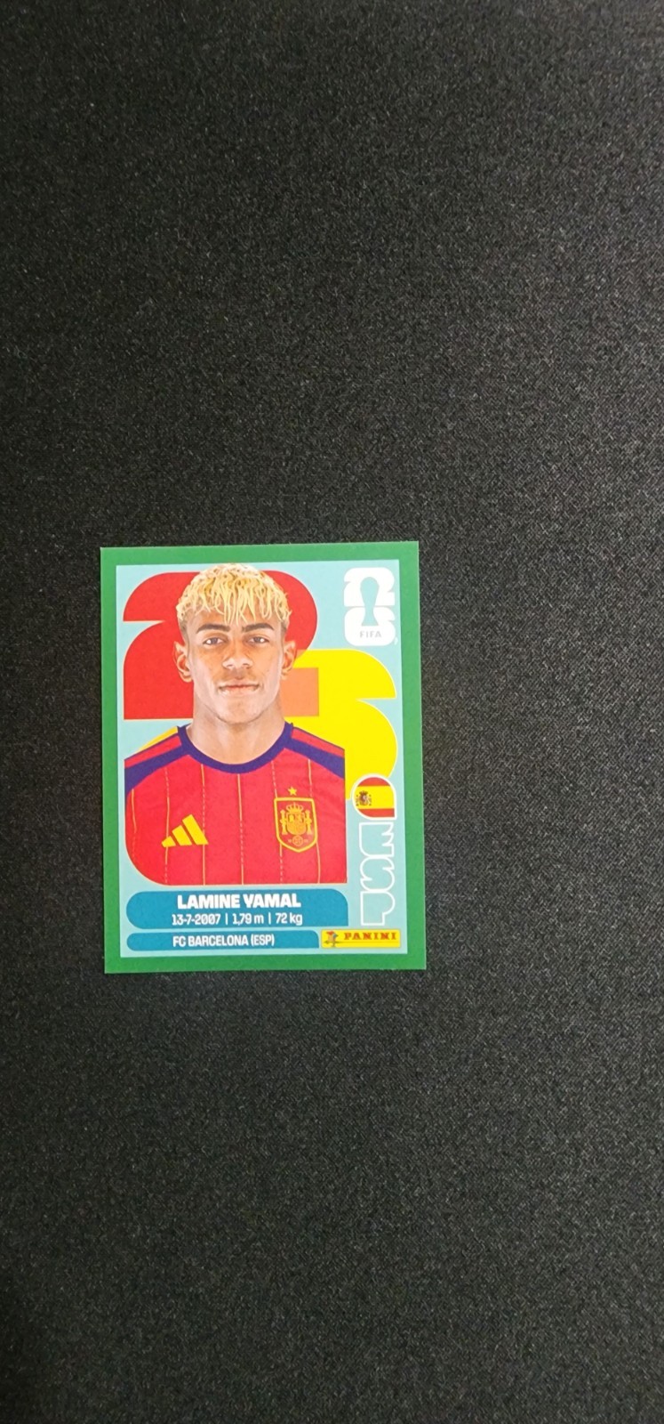 Panini FIFA World Cup 2026 Lamine Yamal Spain ESP 15 Green Parallel 1:1400