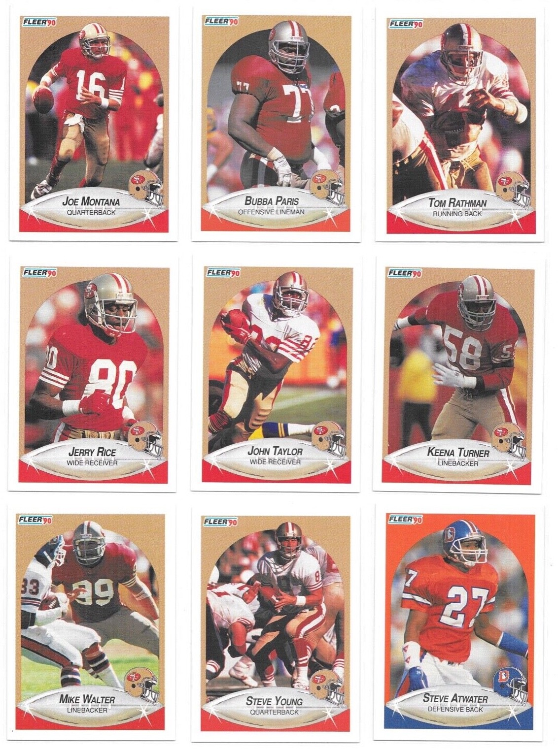 1990 Fleer Football Trading Cards / Choose #s 1 – 250 / mb39