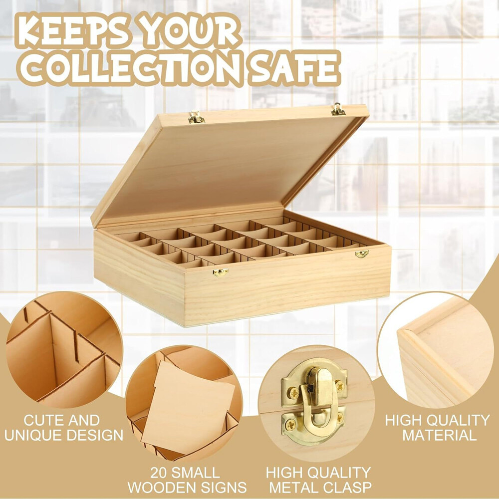 US Sports Trading Card Wood Storage Box Game Card Divider Case Collection Holder