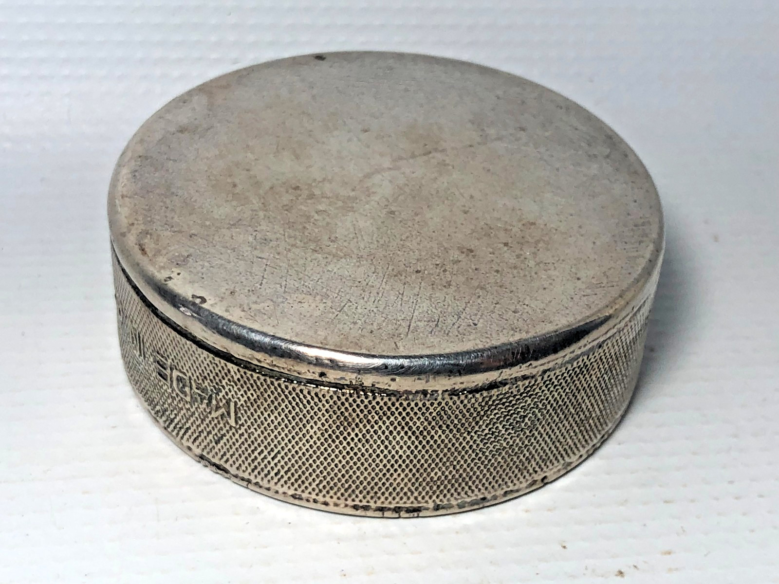 Silver Plated Official Hockey Puck Made in Czechoslovakia