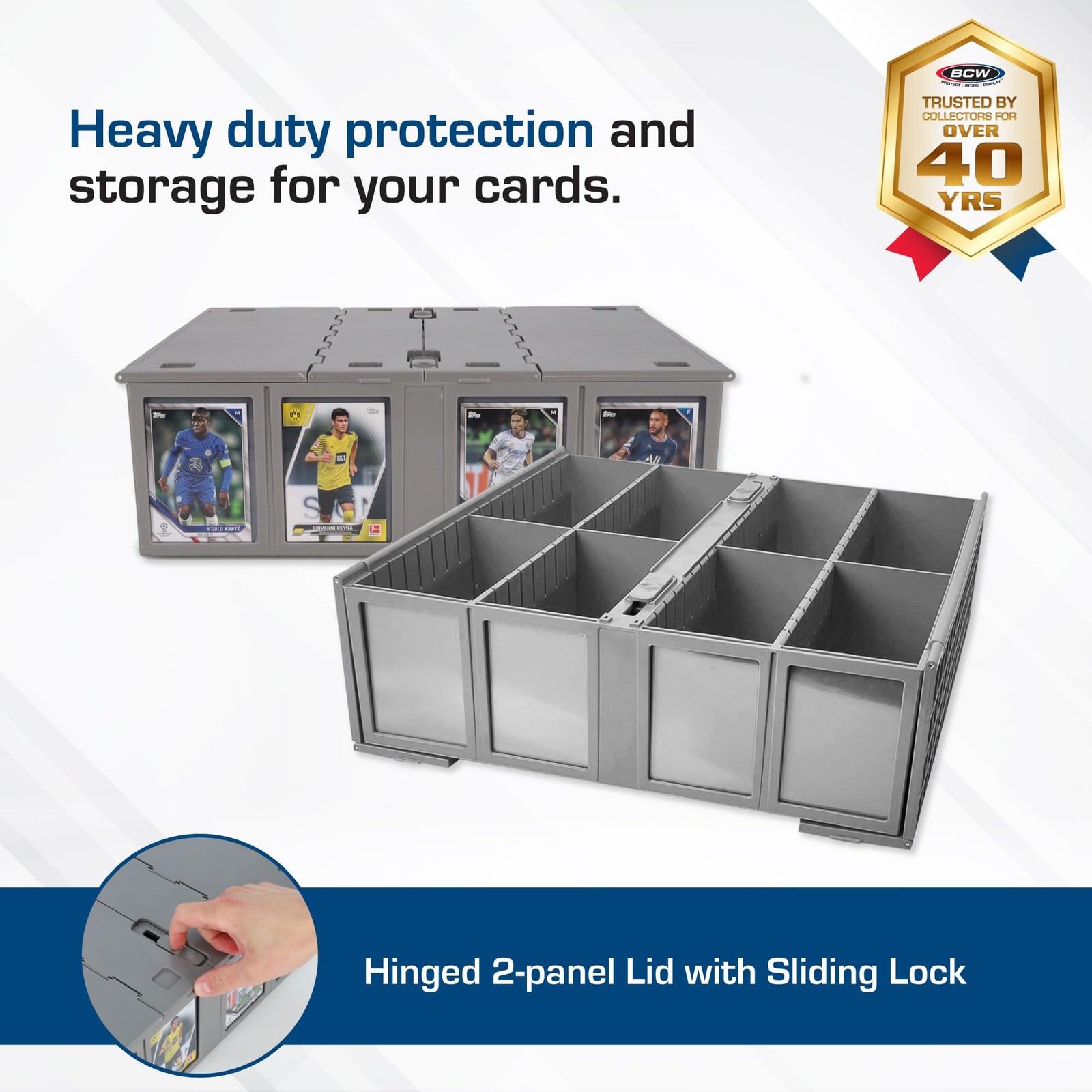 Collectible Card Bin – Single Gray | Storage Box for Trading Cards | Holds 32…