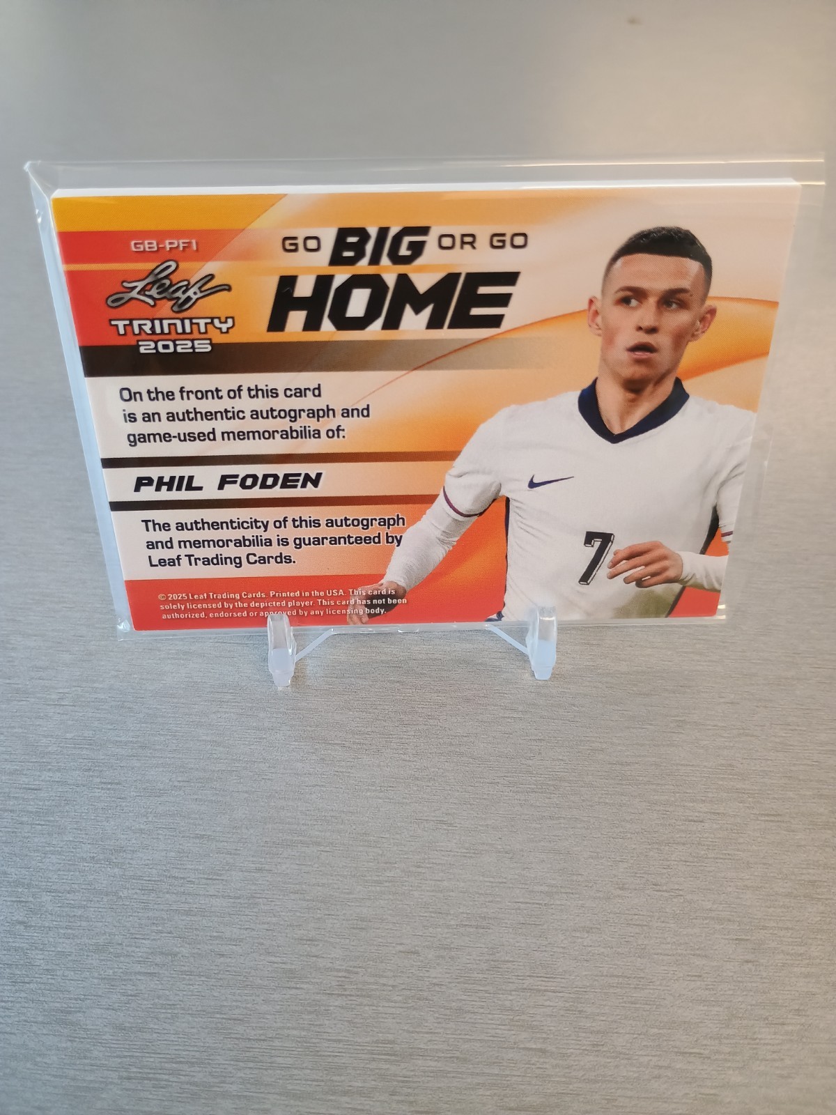 2025 Leaf Trinity Patch Auto Phil Foden Go Big Or Go Home /2