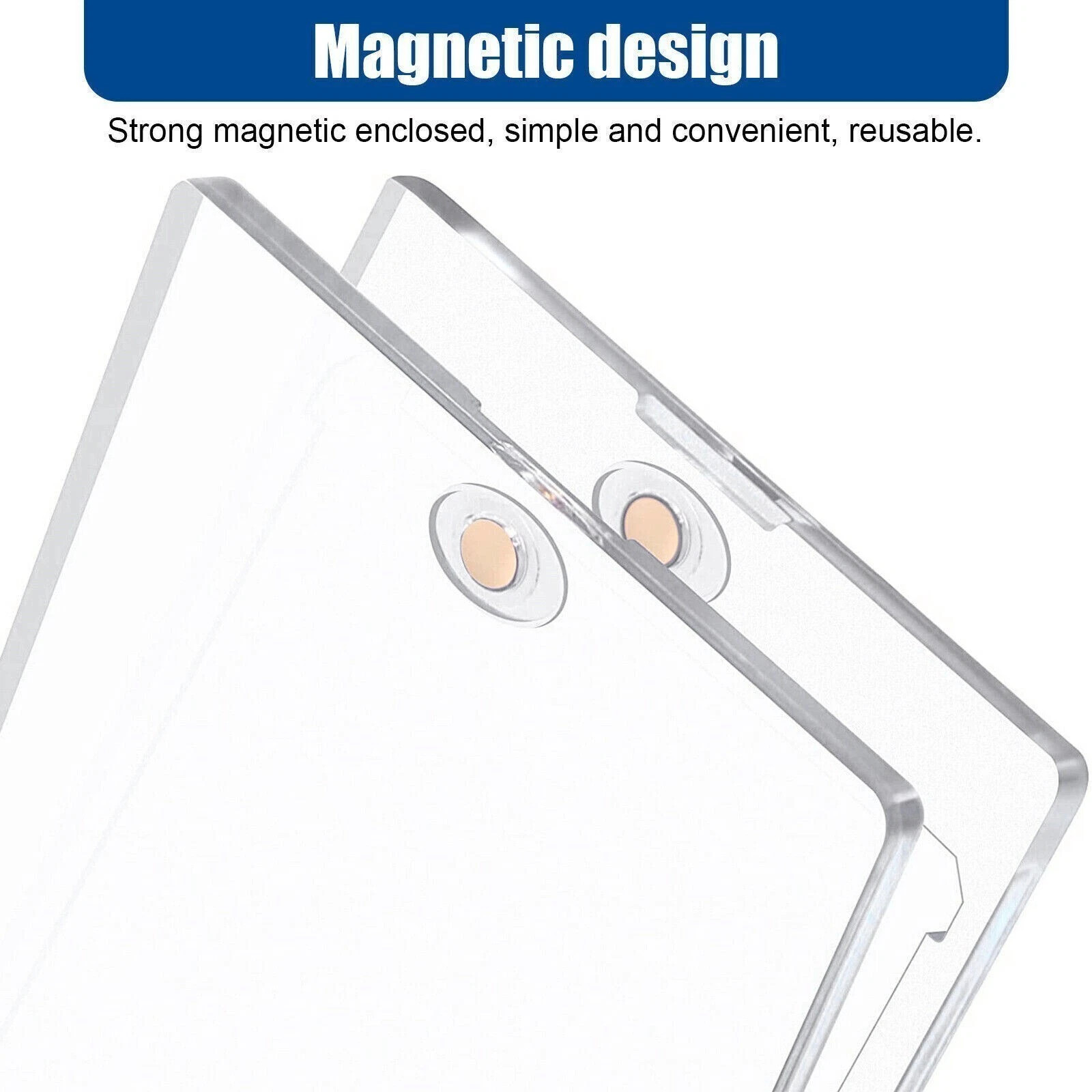 50PCS 35pt Magnetic Card Holder for Cards, One Touch Hard Plastic Thick Cases