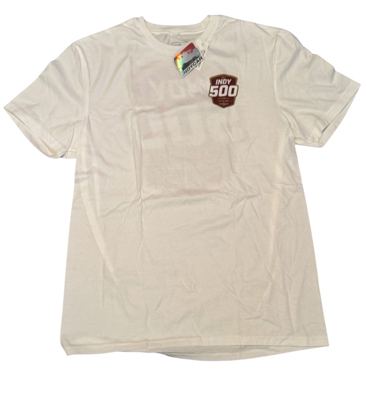 Indycar 108th Indianapolis 500 Gainbrige Men’s T Shirt L White NWT Indy Racing