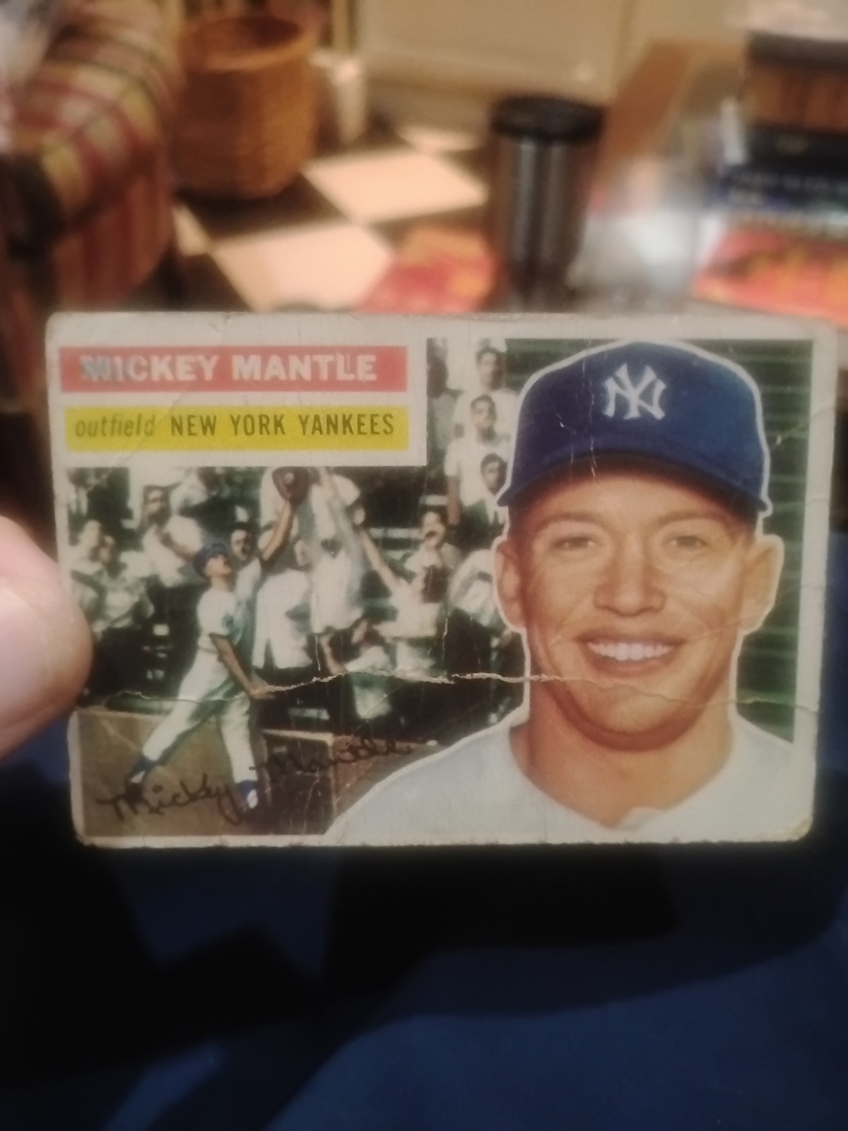 1956 Topps Mickey Mantle #135 Gray Back Yankees HOF 56 Triple Crown/MVP Yr Poor