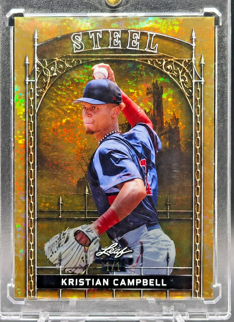 Kristian Campbell Steel GOLD #1/1 2024 Leaf Trinity Red Sox RC NM++ Super Rare