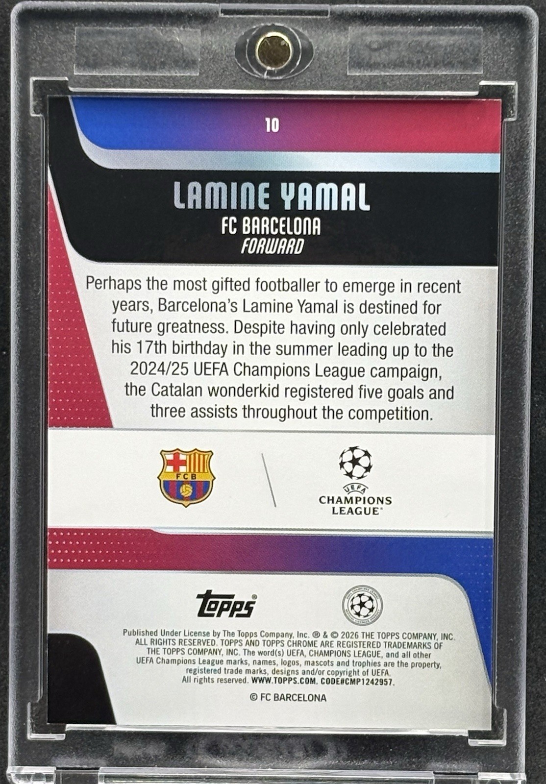 Lamine Yamal RARE LAVA REFRACTOR TOPPS CHROME INVESTMENT CARD MINT