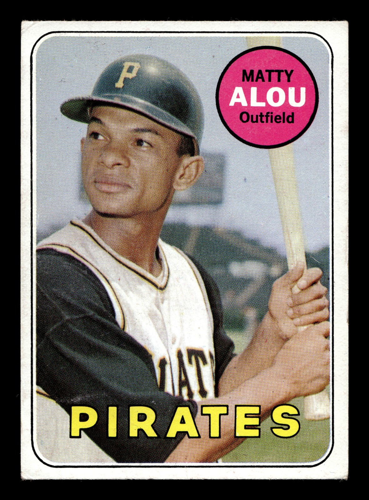 1969 Topps #490 Matty Alou Pittsburgh Pirates – Top Left Corner M2