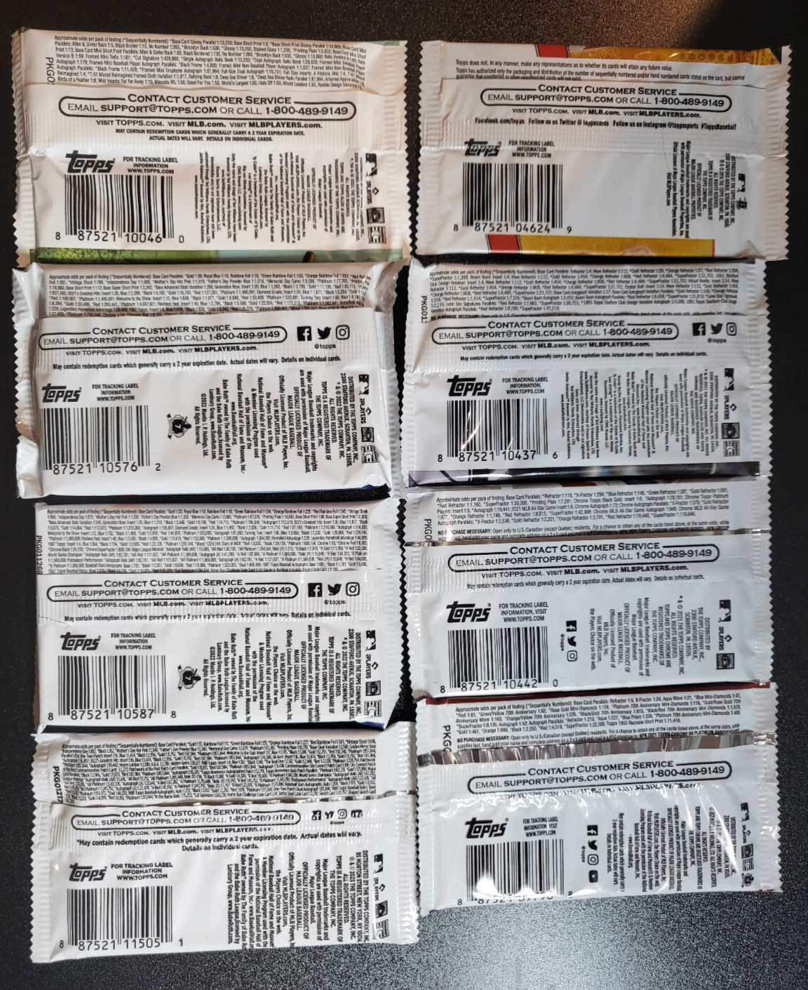 2023-2016 Topps Baseball 8 Pack Massive Special: See Pics/Pack Details within