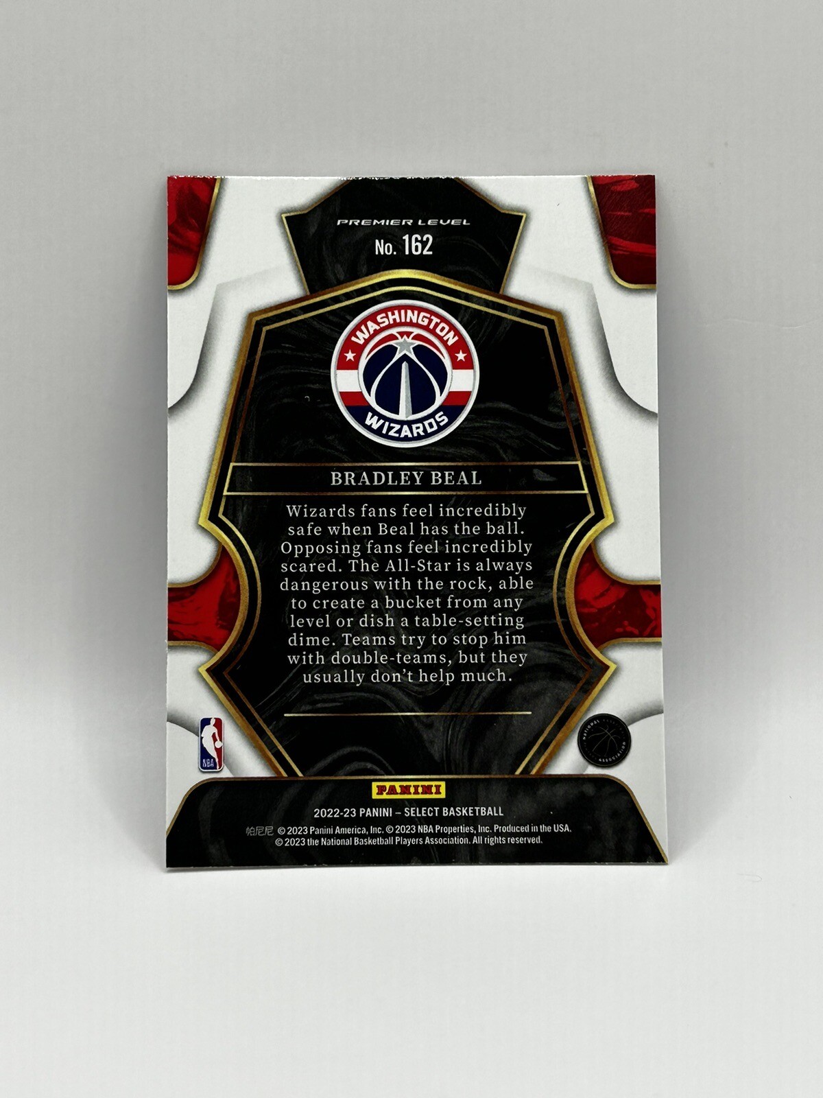 Bradley Beal 2022-23 Panini Select Premier Wizards Blue Prizm #162