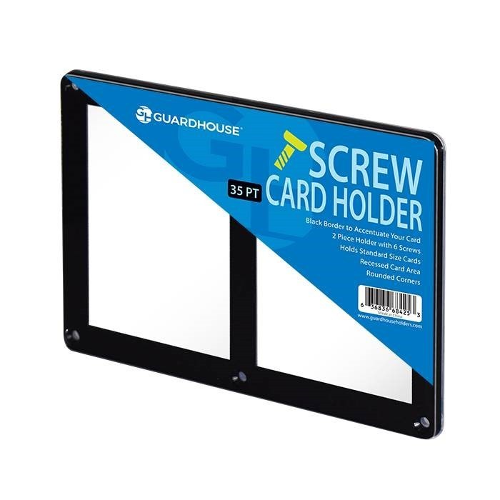 35pt Dual Screwdown Card Holder Black Border Recessed TCG Sports Display Case