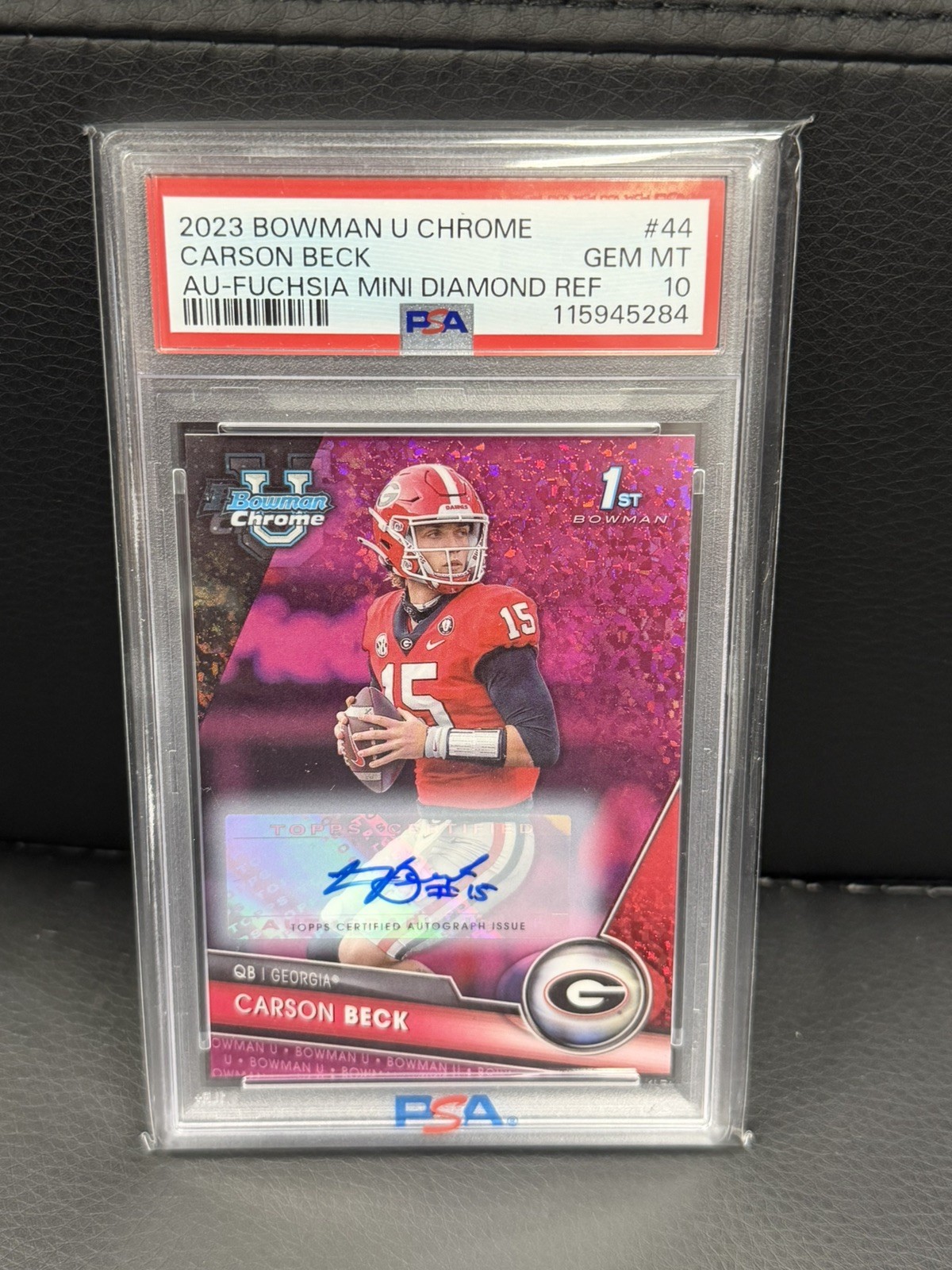 2023 Bowman U Chrome Auto Fuchsia MINI Diamond Carson Beck /150 PSA 10 POP 14!!