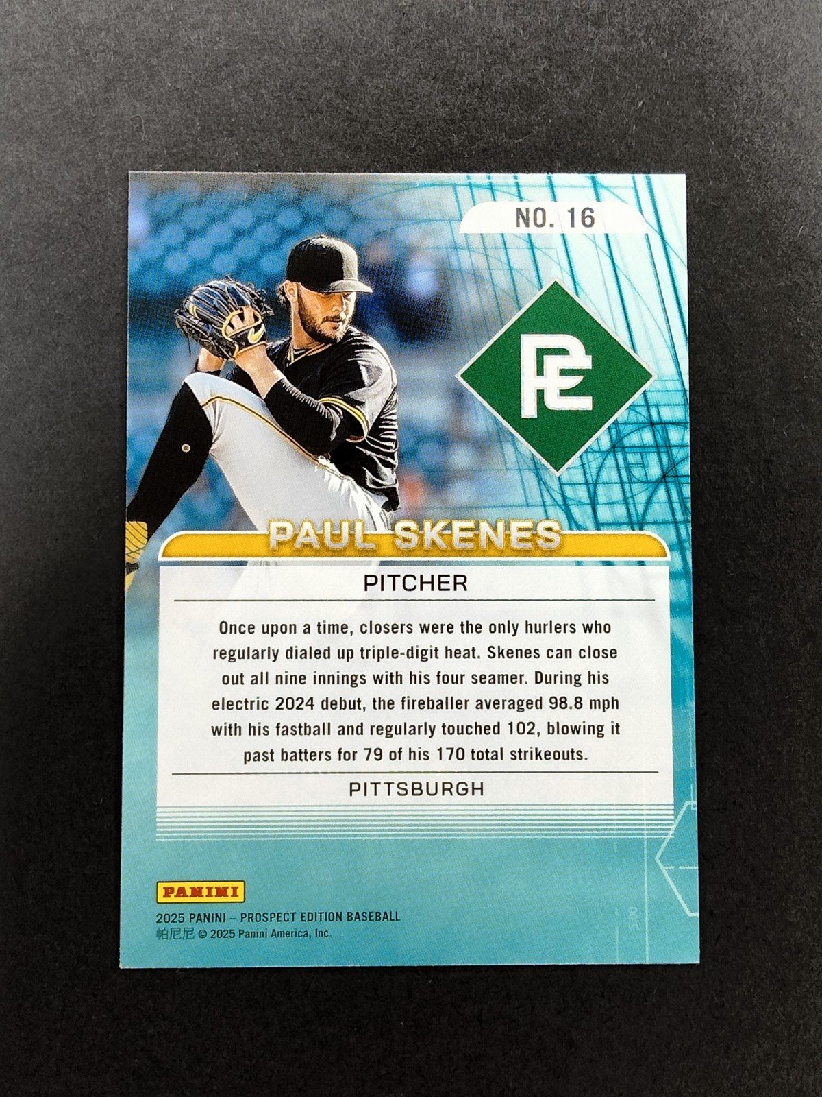 2025 Panini Prospect Edition – 20-80 Scale Paul Skenes #16