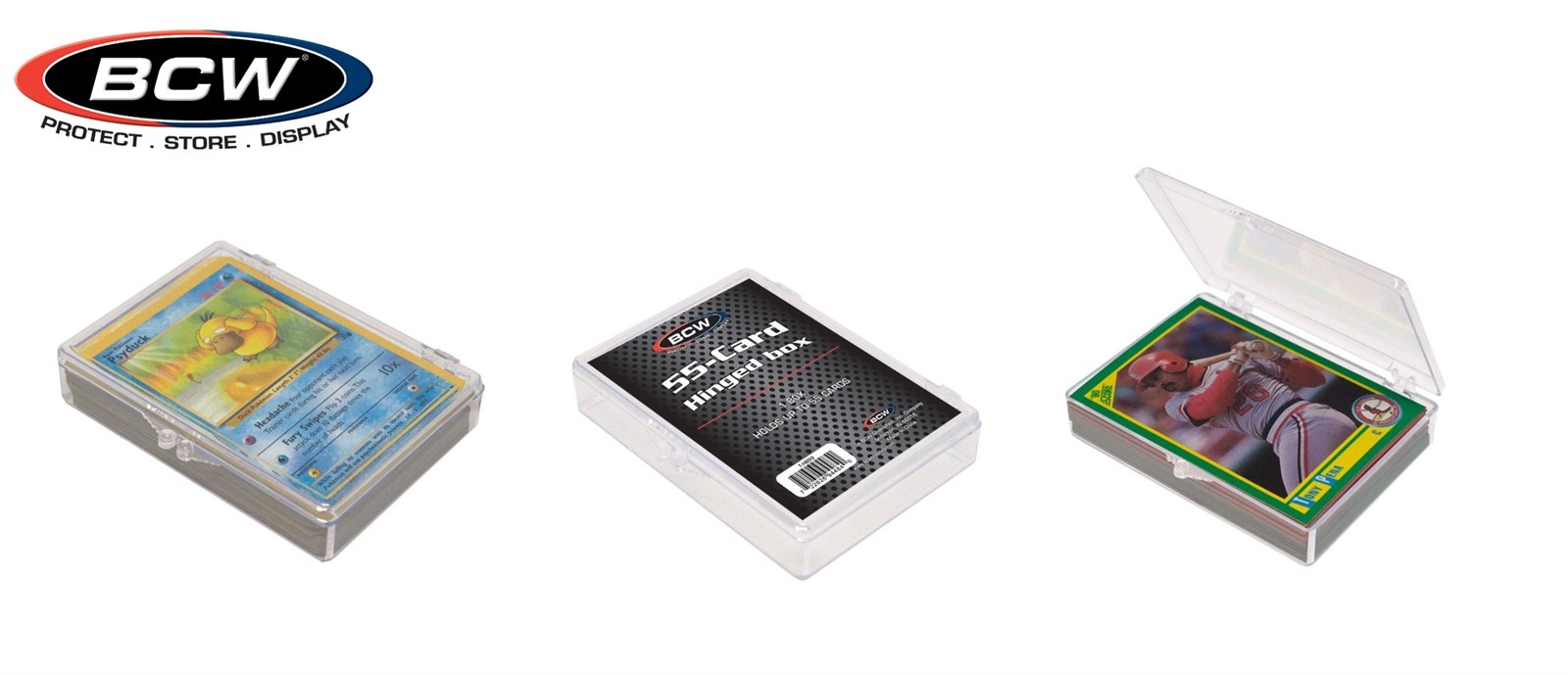 20 BCW Hinged Boxes For Deck Of Cards Hold 55 Trading Gaming / Sport Cards New