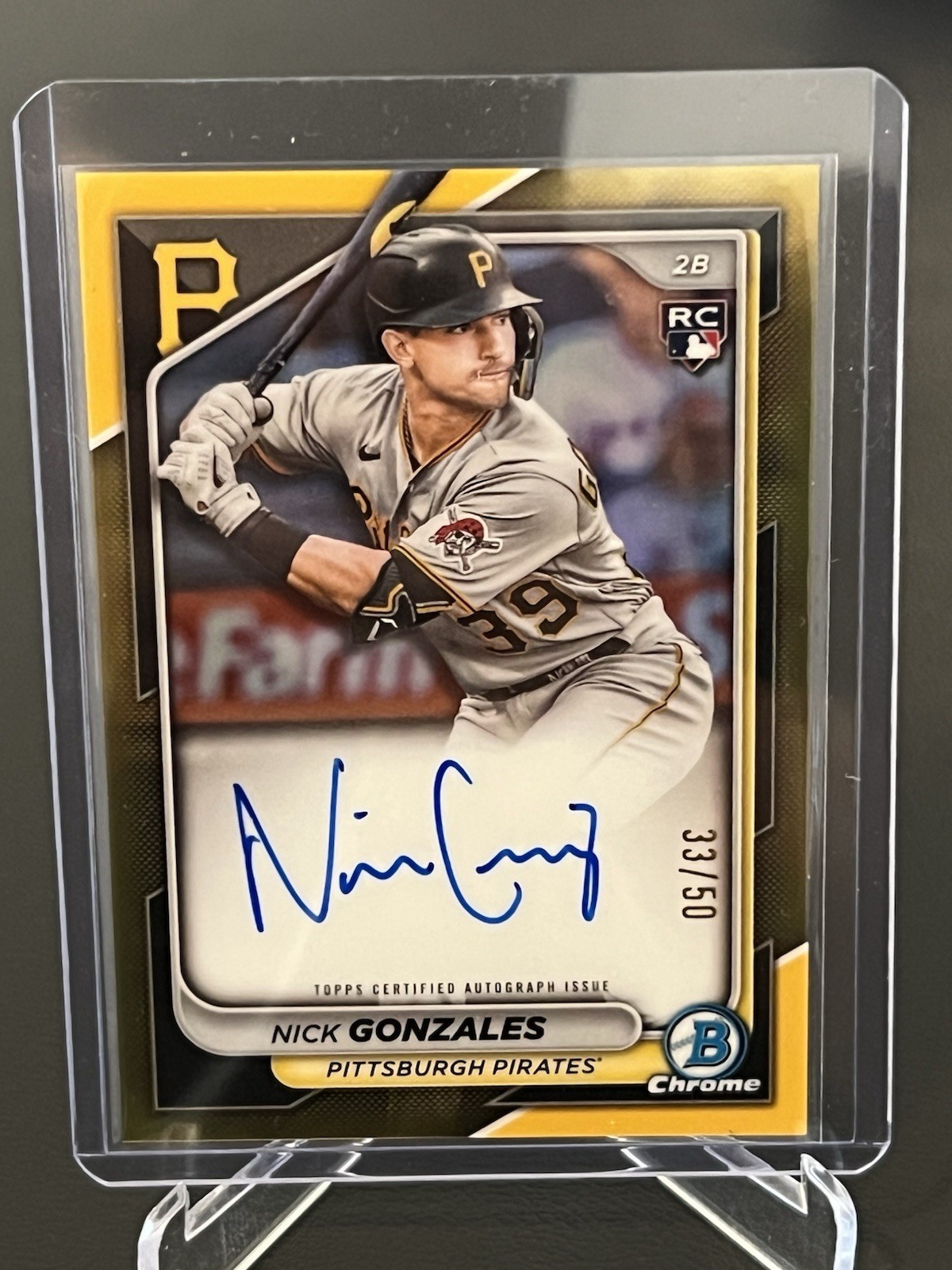 2024 Bowman Chrome Nick Gonzales True Gold Rookie Auto /50 #CRA-NG RC Pirates