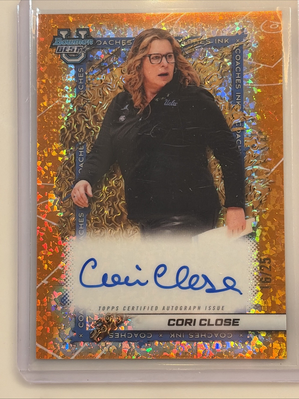 Cori Close AUTO Orange /25 2025/26 Bowman U Best Basketball NCAA Coaches Ink