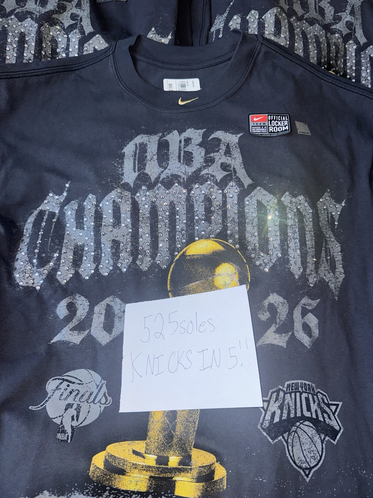 AUTHENTIC New York Knicks Nike 2026 NBA Finals Champions Locker Room Shirt SIZES