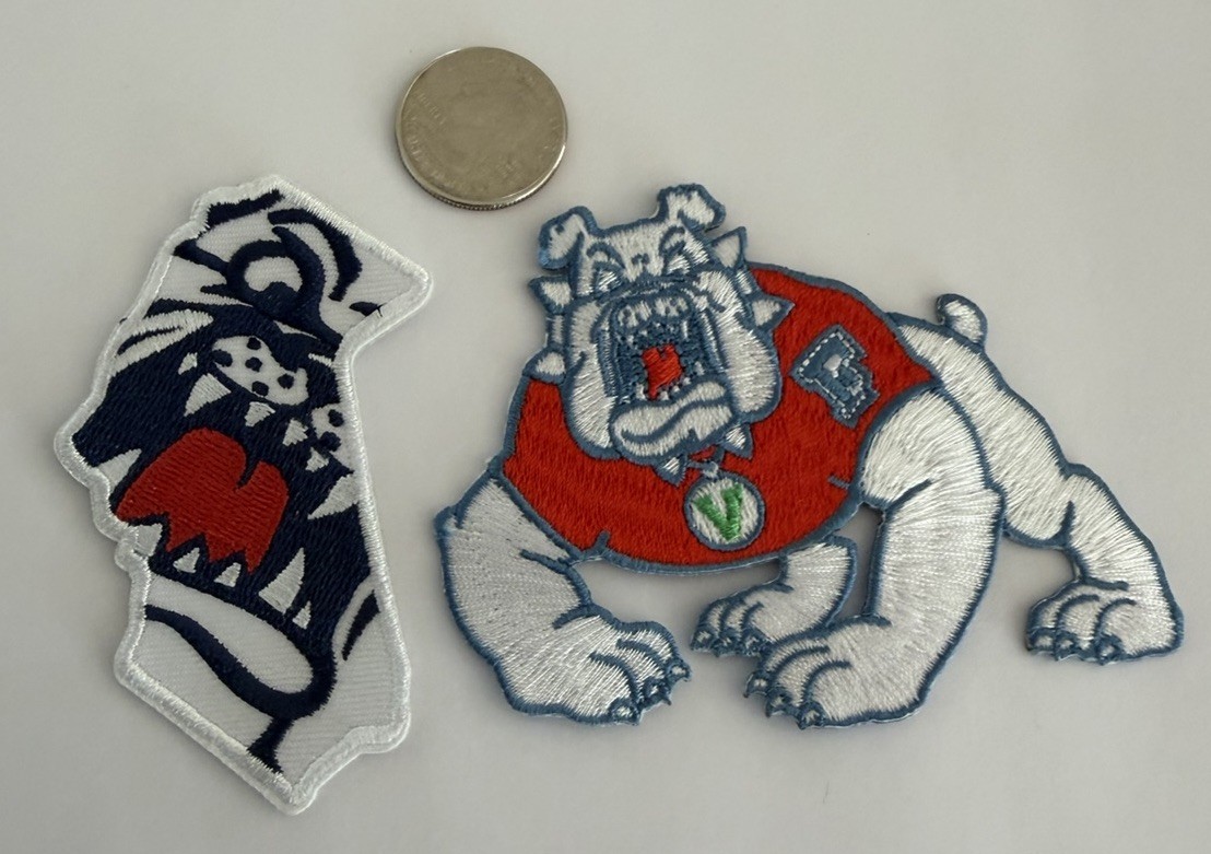 2- Brand New Bulldogs Embroidered Iron On Patches. 4”x 3” & 3”x 2” Awesome!
