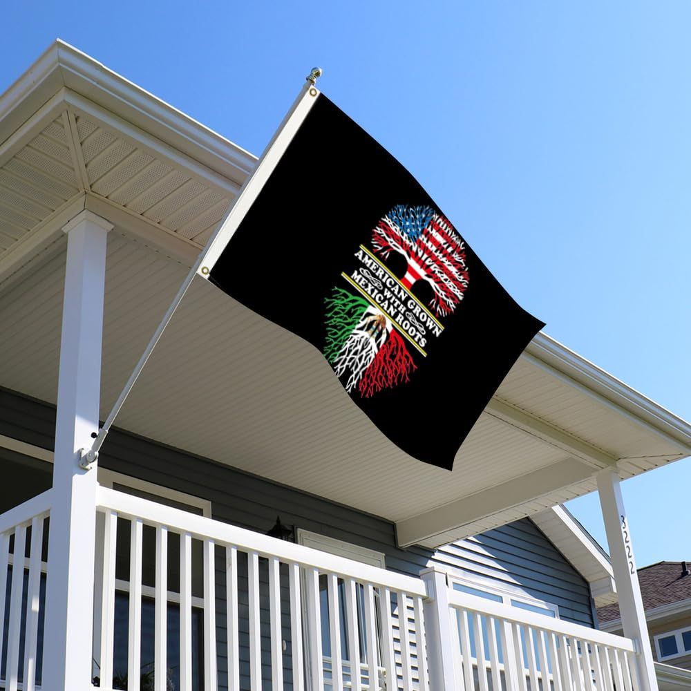 Kartasura 3 Ply American Crown with Mexican Roots Country Nation Flag 3×5 Ft