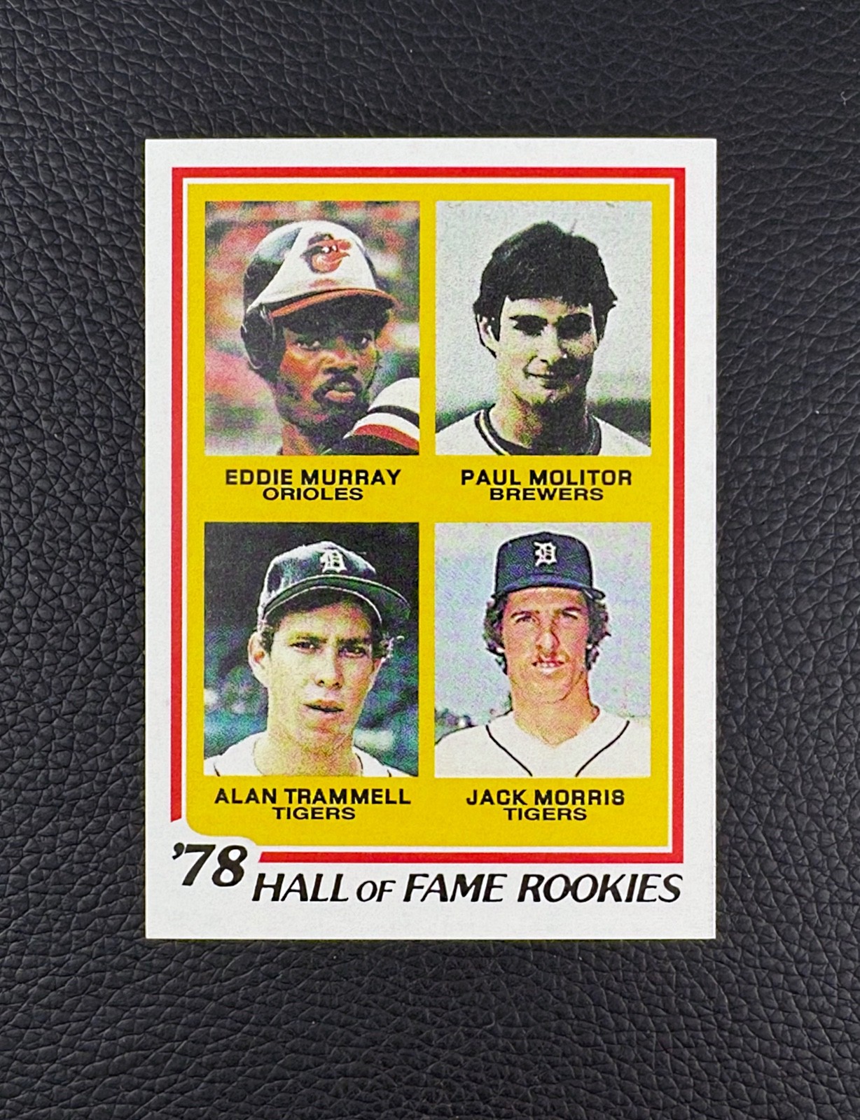 1978 Rookie HOF Paul Molitor, Alan Trammell, Eddie Murray, Jack Morris ART CARD!