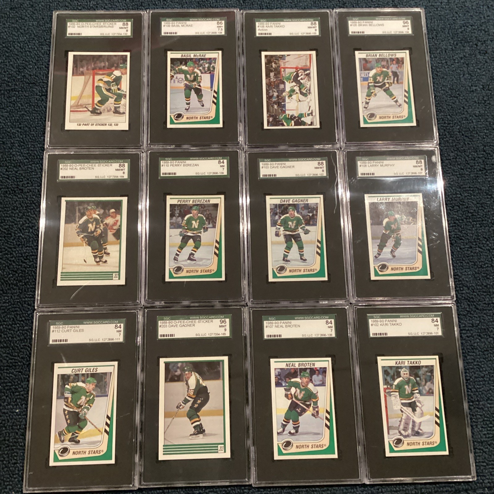 12x 1989-90 Panini & OPC Stickers North Stars ALL SGC 7 8 9 Hockey Star Set Lot