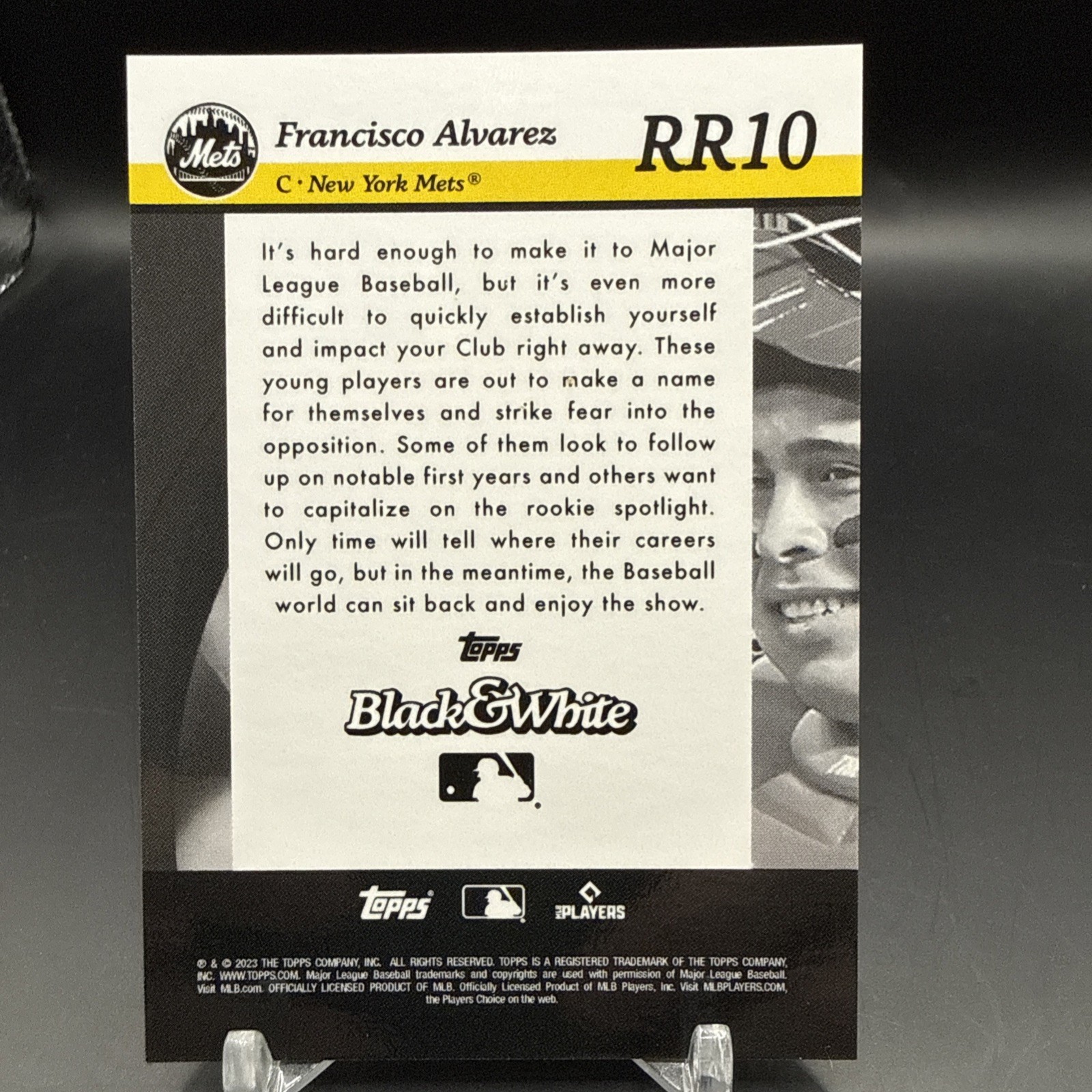 2023 Topps Black & White – Rookie Resolution Francisco Alvarez #RR10 /25 (RC)