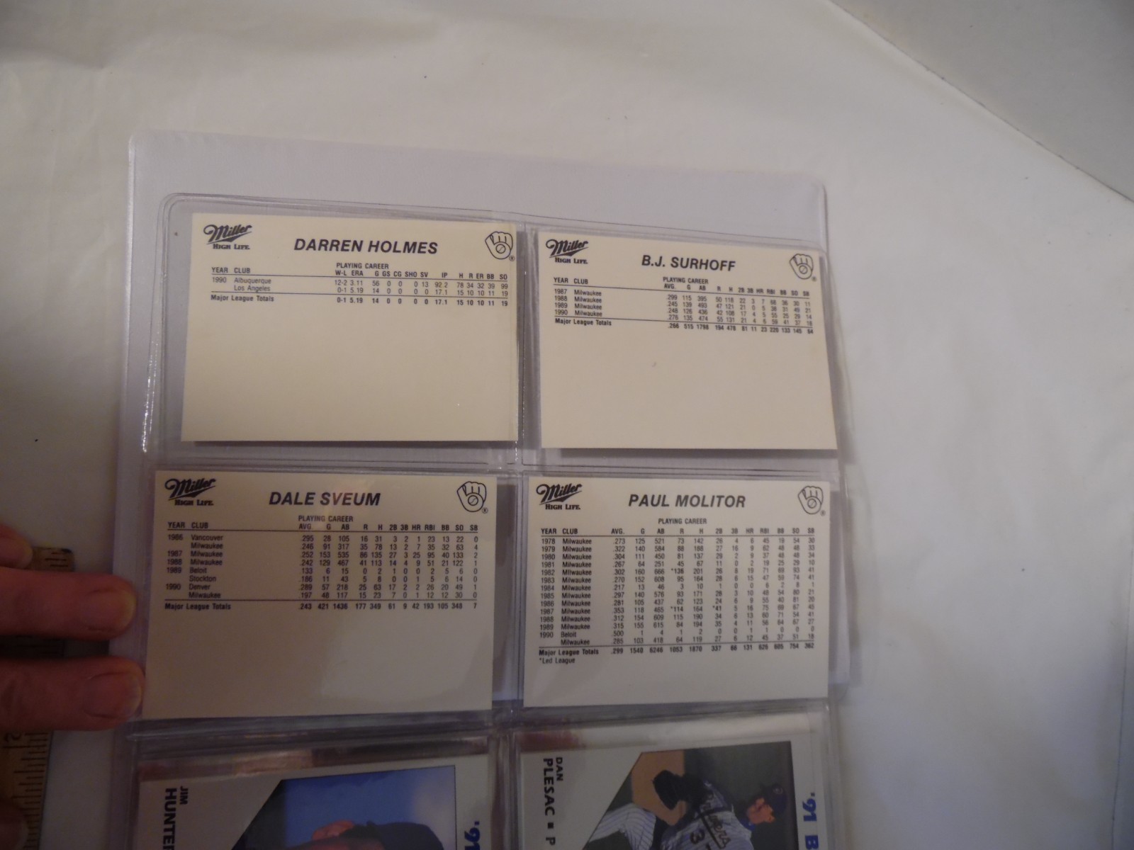 Two MILWAUKEE BREWERS 1991 Miller High Life 32 Card Team Set in Booklet