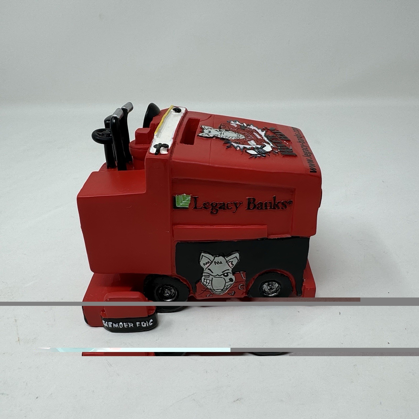 Vintage Albany River Rats Rowdy Logo AHL Hockey Resin Coin Bank *Read Below*
