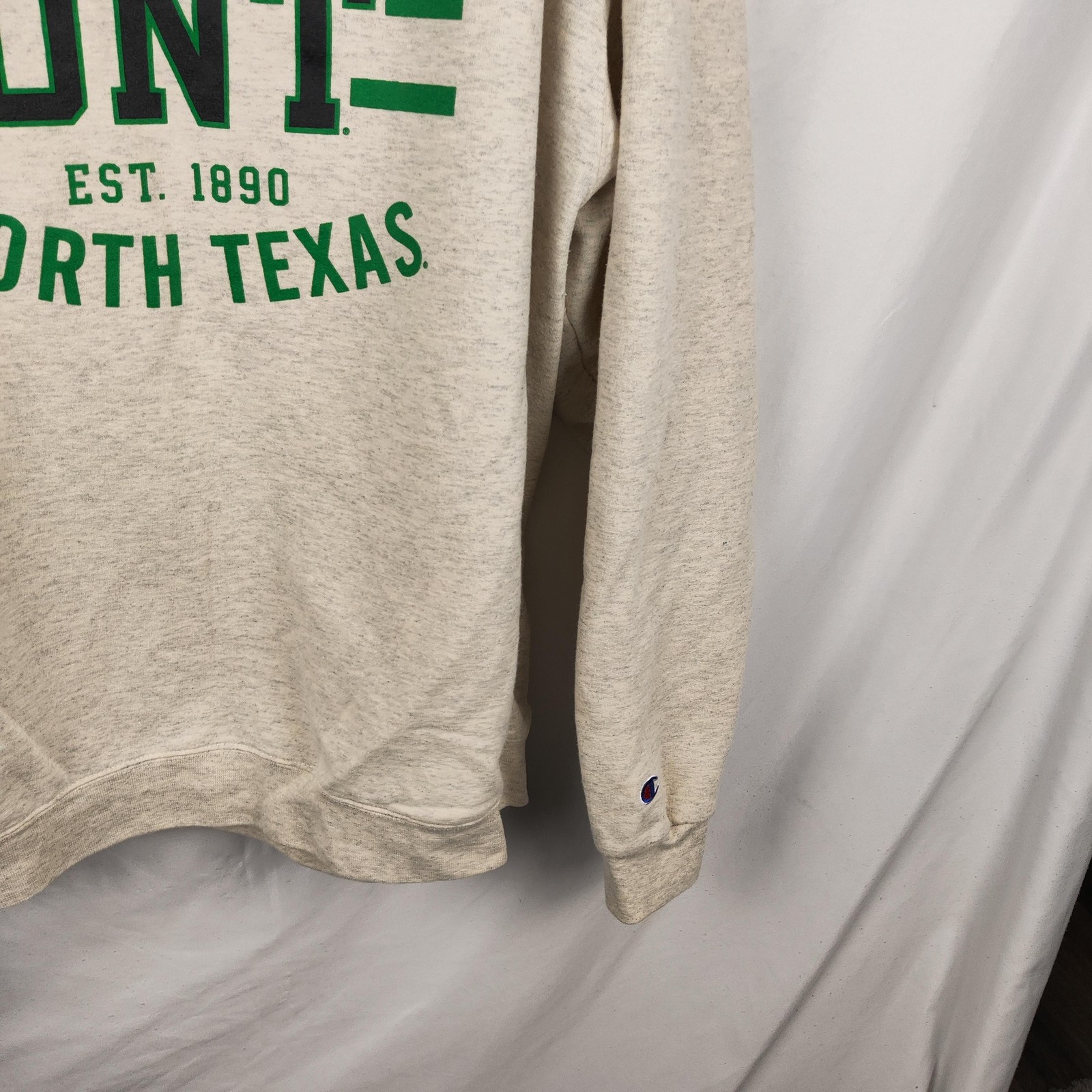 North Texas Mean Green Sweatshirt Mens 2XL Beige NCAA Football Pullover Champion