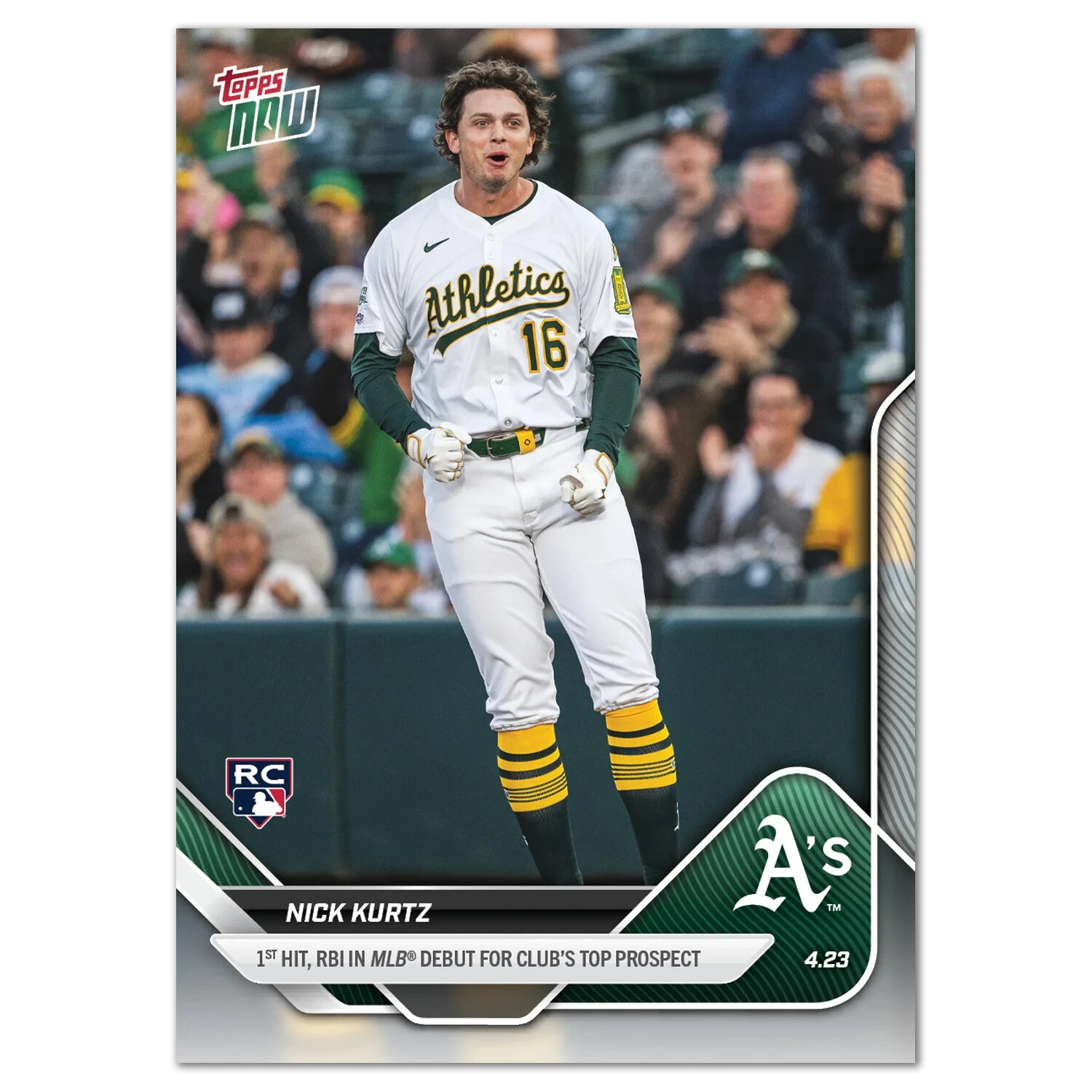 Nick Kurtz RC 1st Hit, RBI in Debut- 2025 MLB Topps NOW – Card 101 Presale