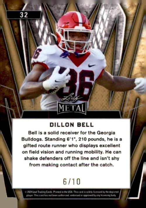 2024 Leaf Metal Draft Dillon Bell #32 /10