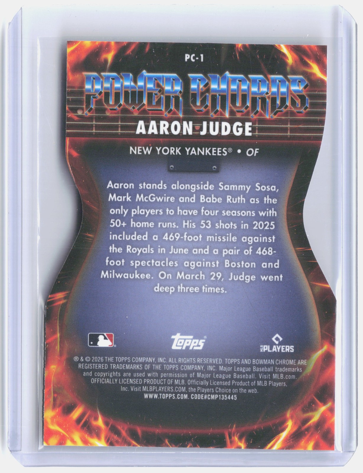 2026 Bowman #PC-1 Aaron Judge Power Chords