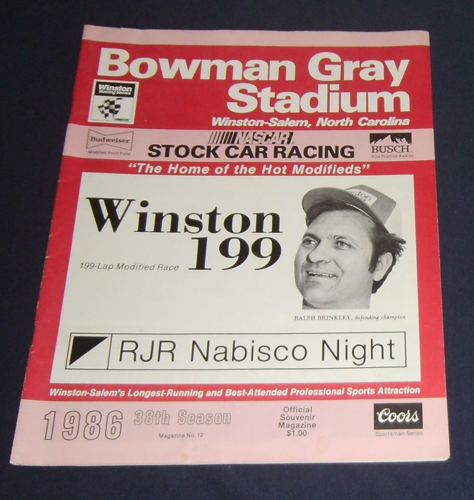 1986 Bowman Gray Stadium Winston 199 Program Ralph Brinkley