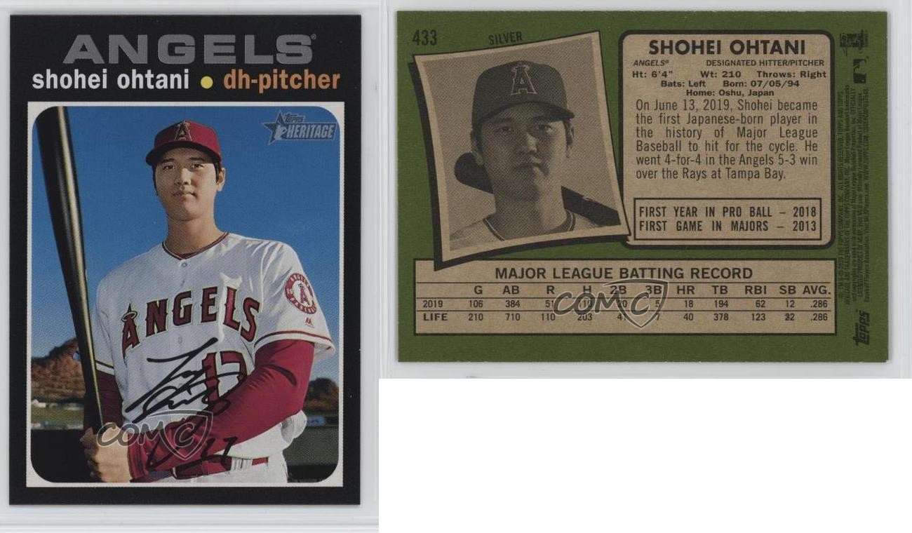 2020 Topps Heritage Silver Team Name Variation Shohei Ohtani #433 1a7z