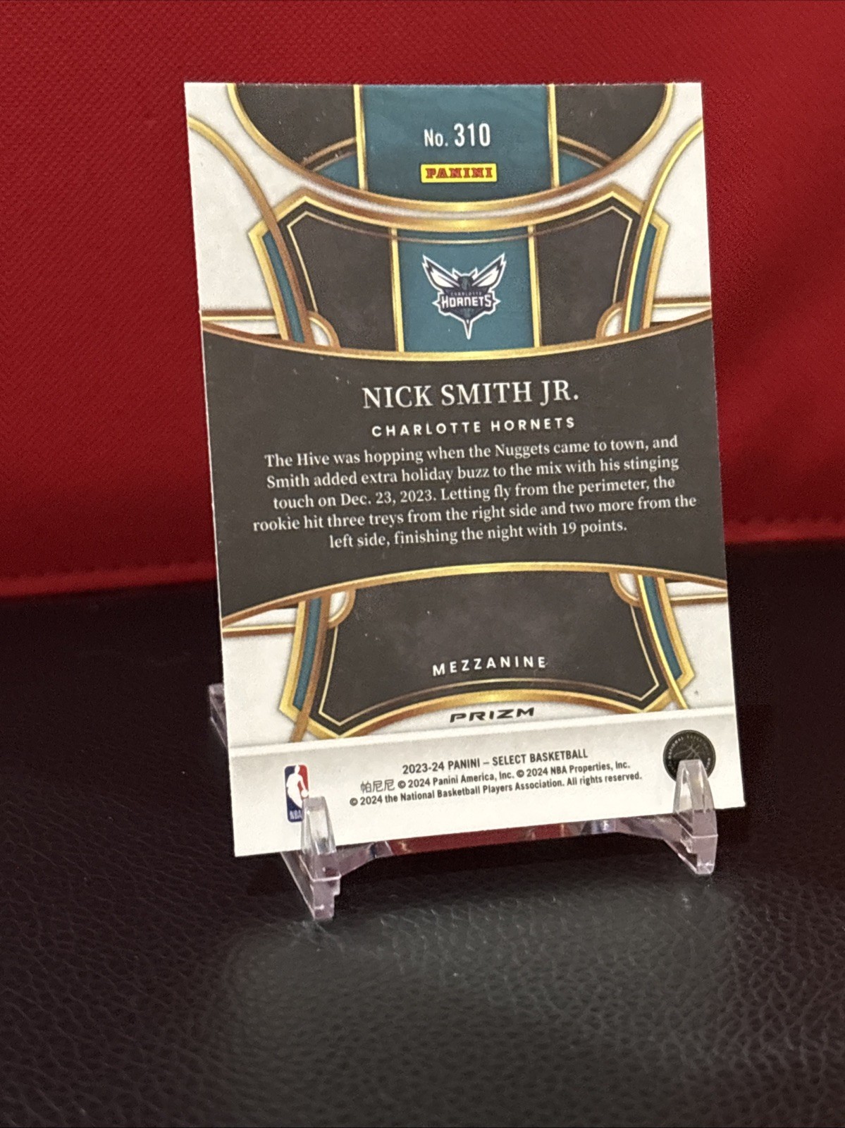 2023-24 Panini Select – Mezzanine Level Nick Smith Jr. #310 Elephant Prizm (RC)