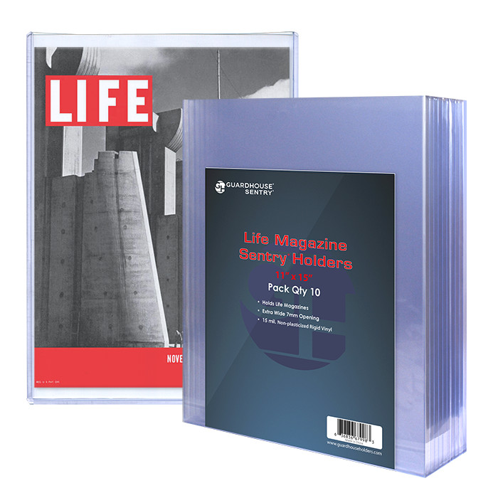 10 Pack Guardhouse 11×15 LIFE Magazine Toploader Sentry Holders 7mm Rigid