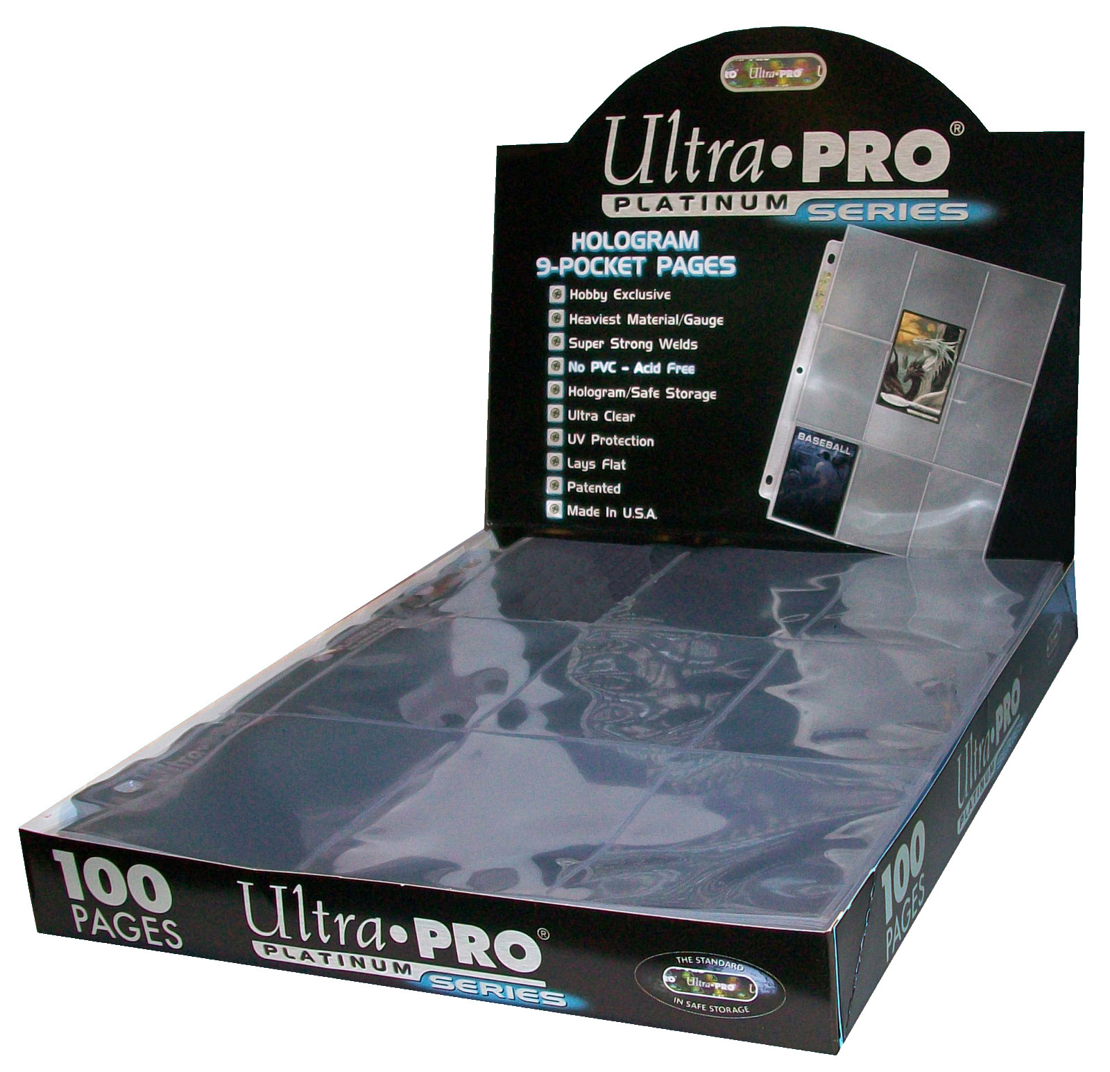 100 Ultra PRO Platinum 9-Pocket Card Pages Sheets Protectors Box 81320 baseball