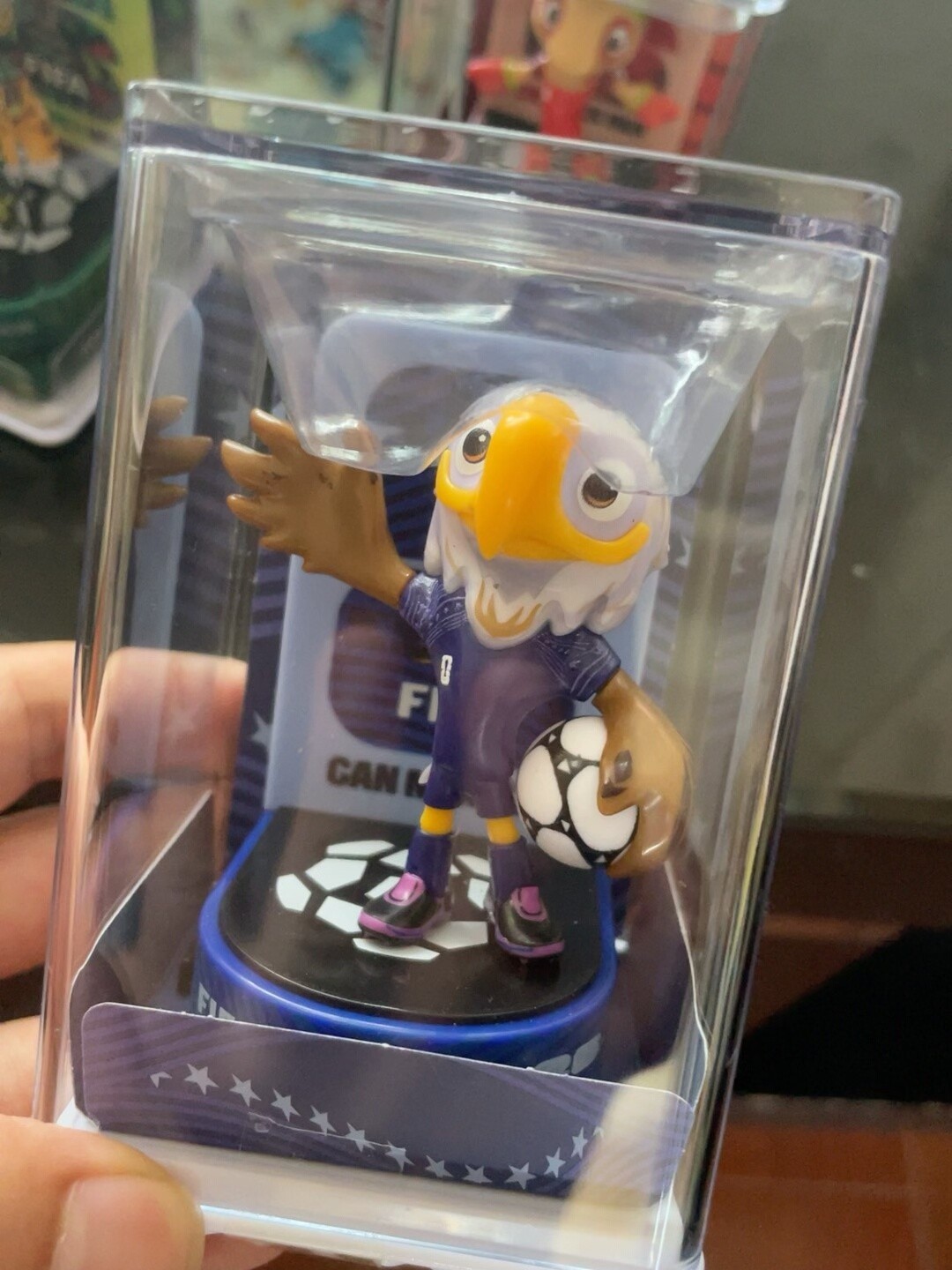 official FIFA World Cup 2026 mascots (Maple, Zayu, and Clutch) figure display