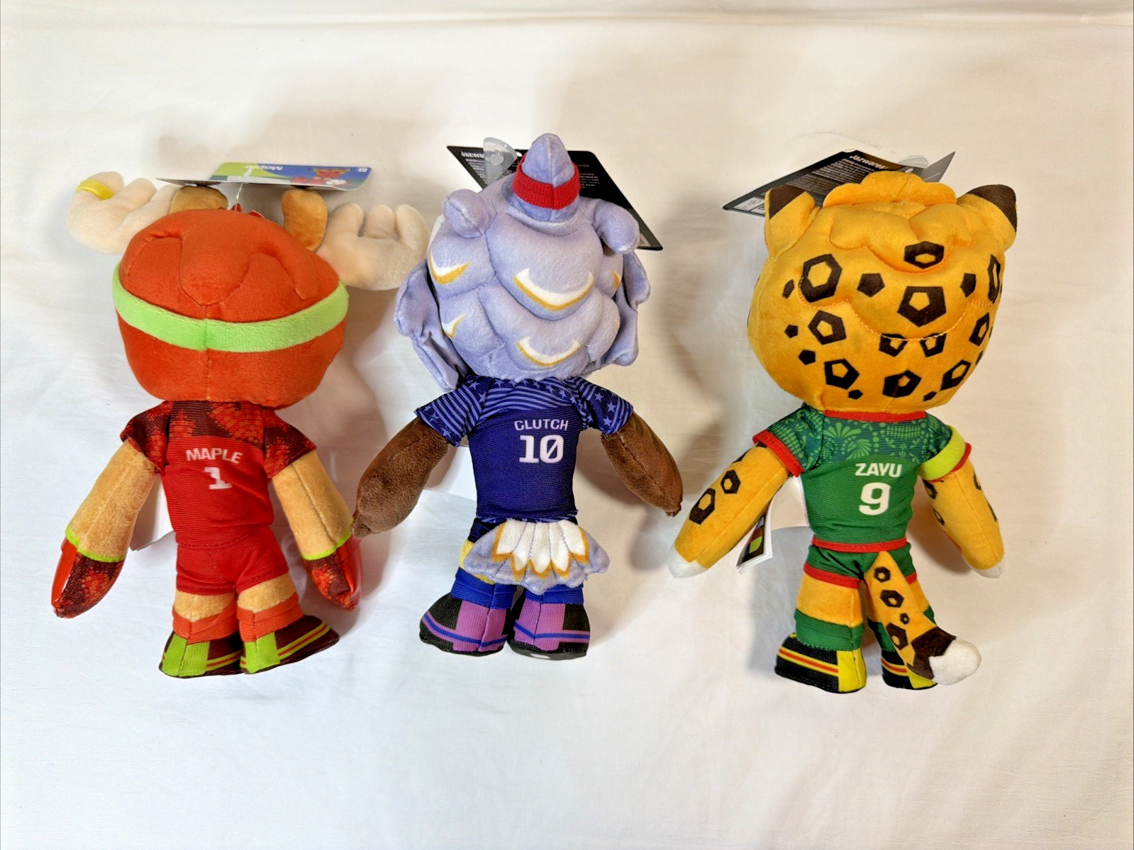 FIFA World Cup 2026 Official Mascots Plush 3-Pack Maple Zayu Clutch 8″ NWT