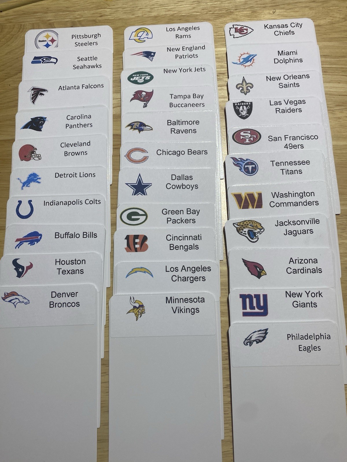 (30) TALL Sports Card Dividers with 30 FREE MLB Teams Logos Labels