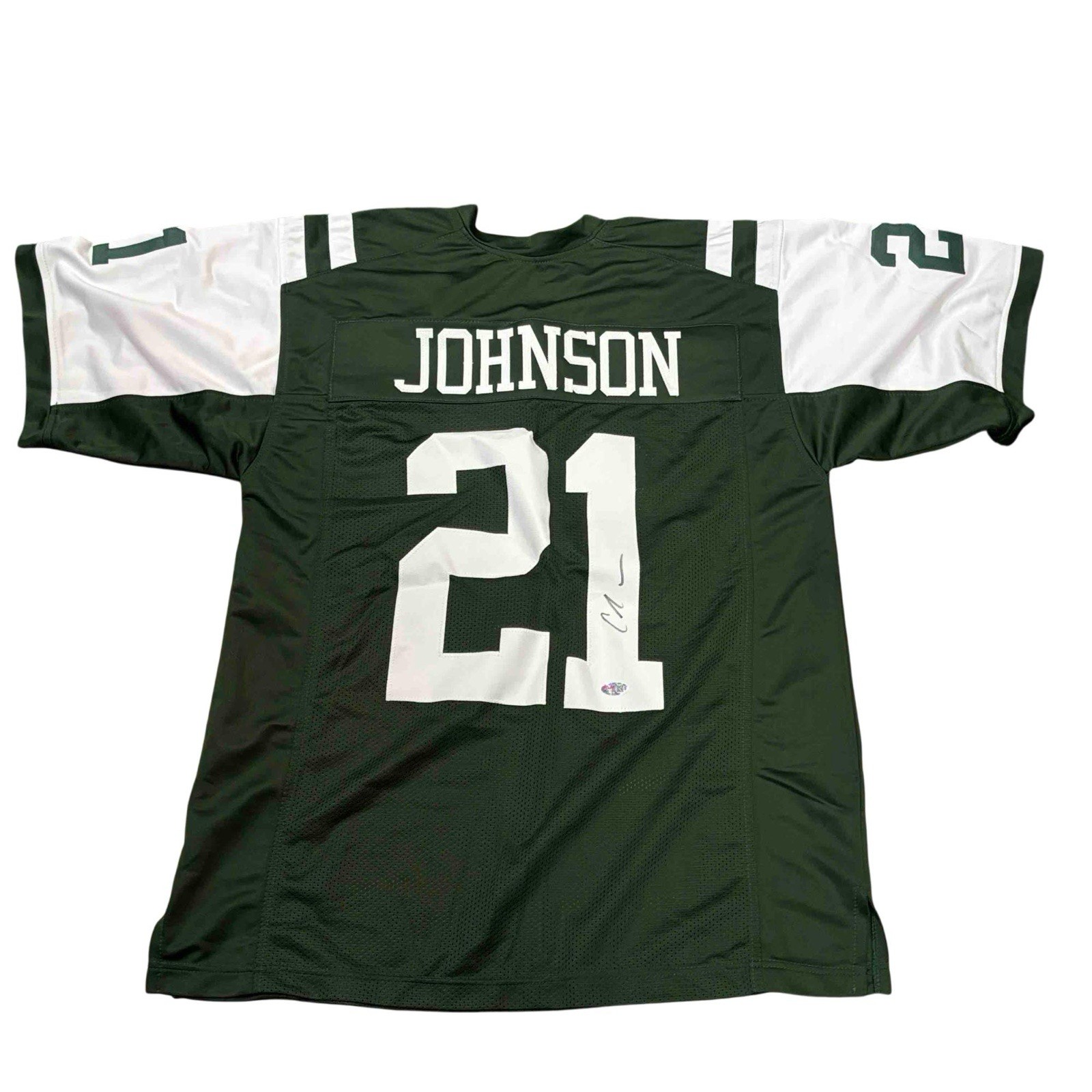 Chris Johnson #21 Auto New York Jets NFL Jersey Size XL Authenticated Signed