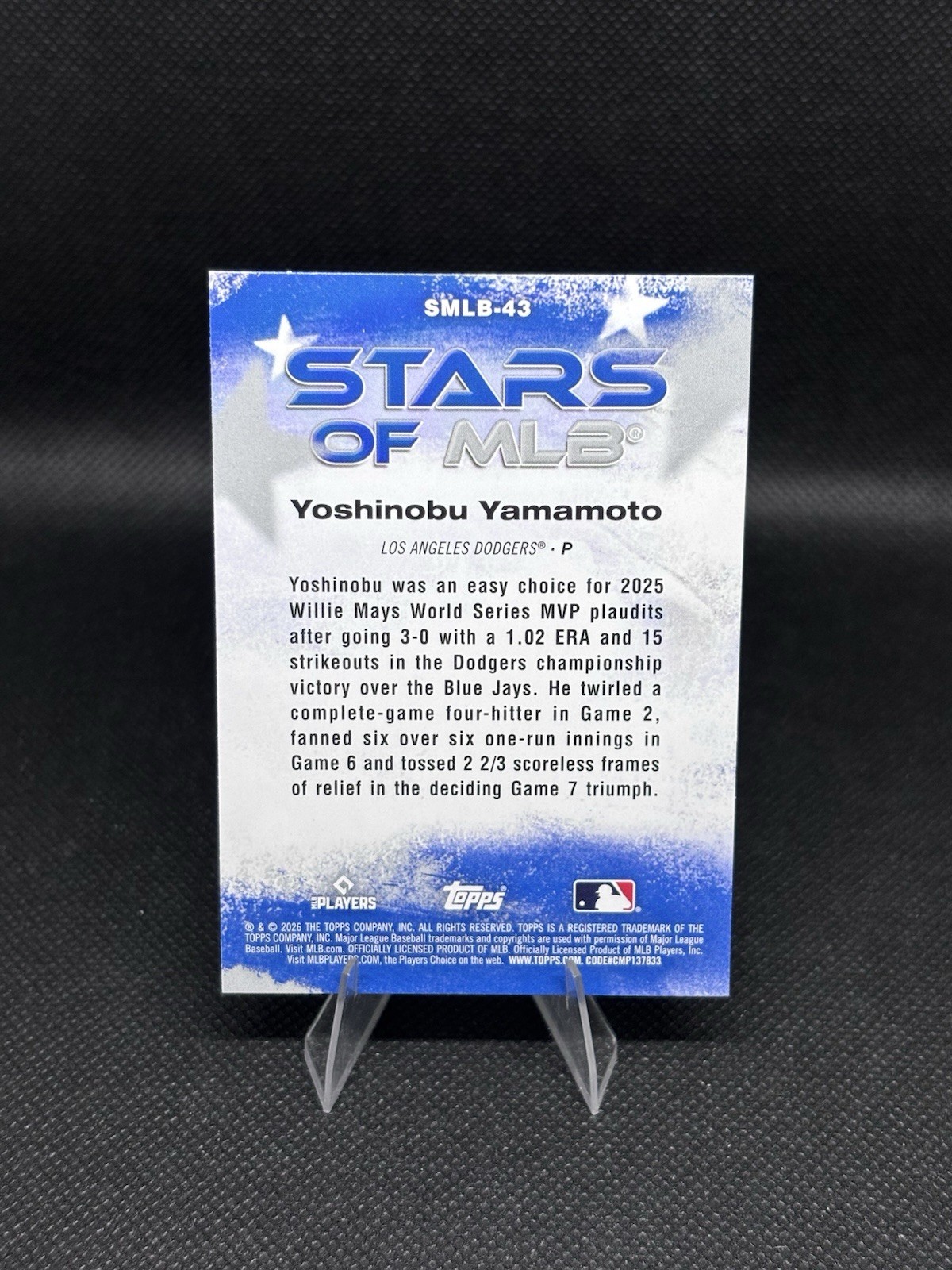 2026 Topps Series 2 Yoshinobu Yamamoto SMLB-43 Stars Of MLB Crackle Foil Dodgers