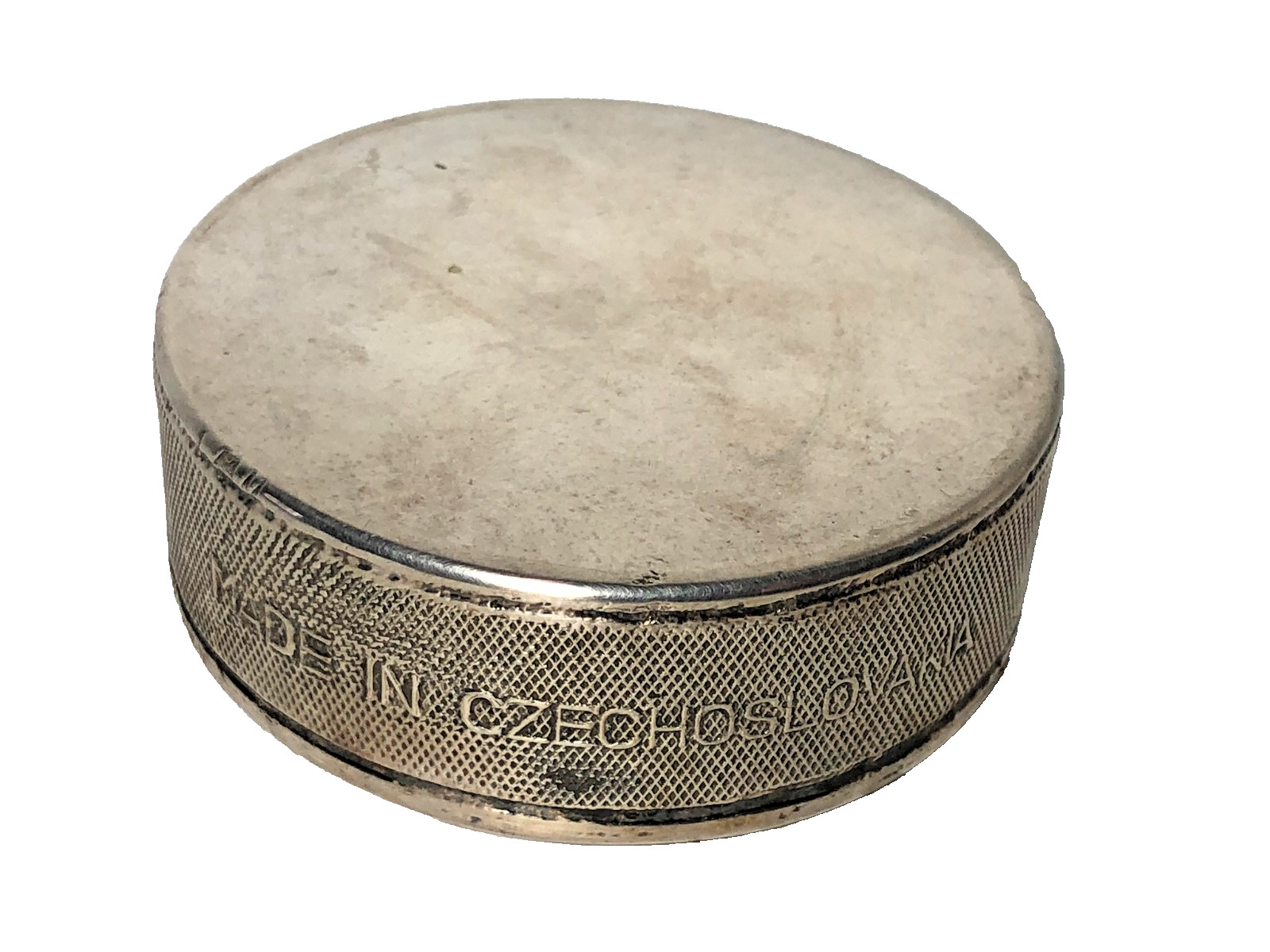 Silver Plated Official Hockey Puck Made in Czechoslovakia