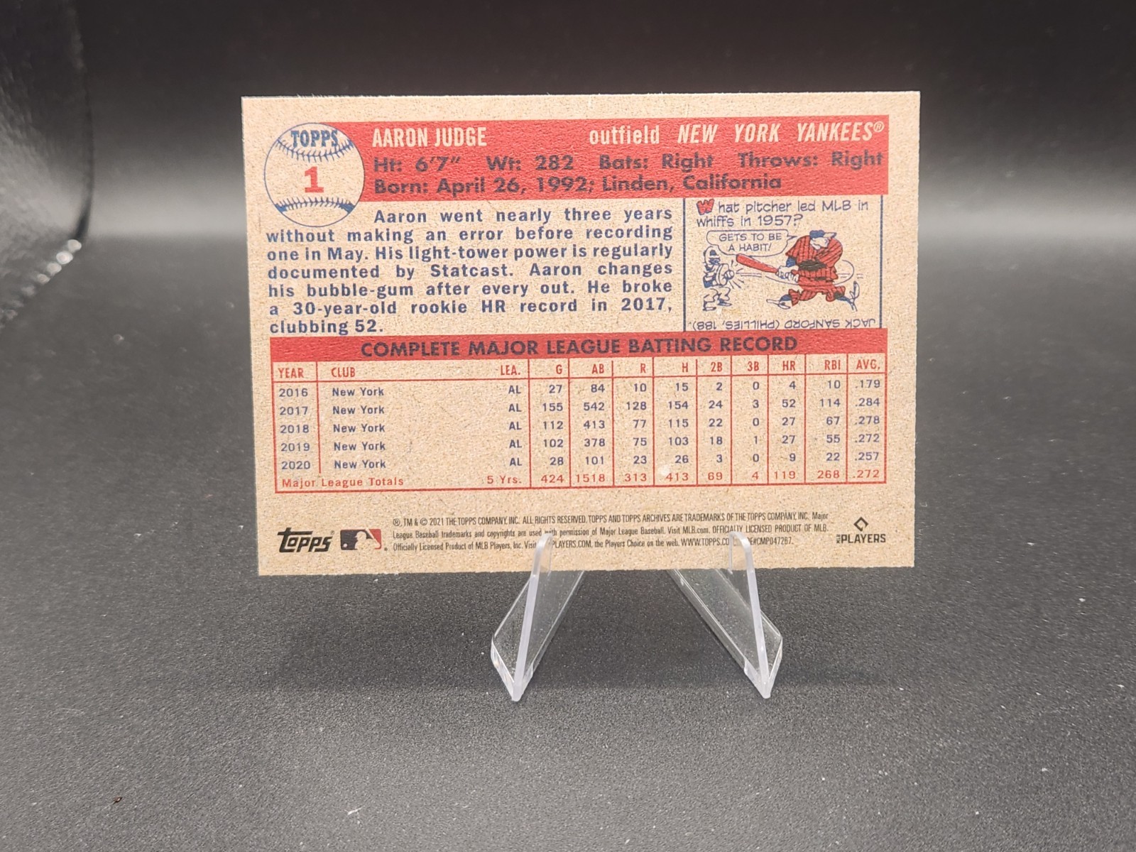 2021 Topps Archives – 1957 Topps Aaron Judge #1