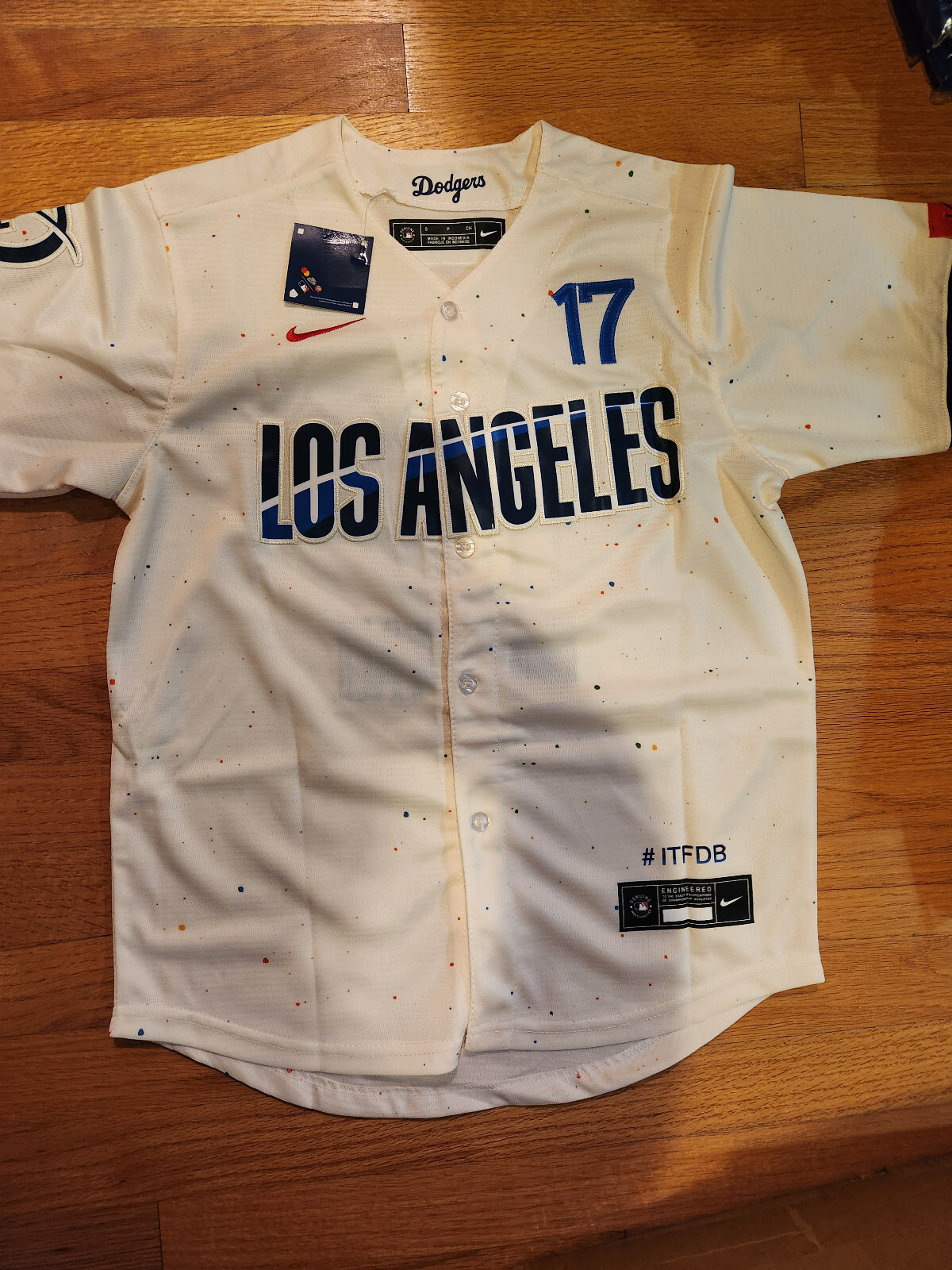 NWT youth customized Dodgers #17 Shohei Ohtani size S-XL cream/blue edition *new