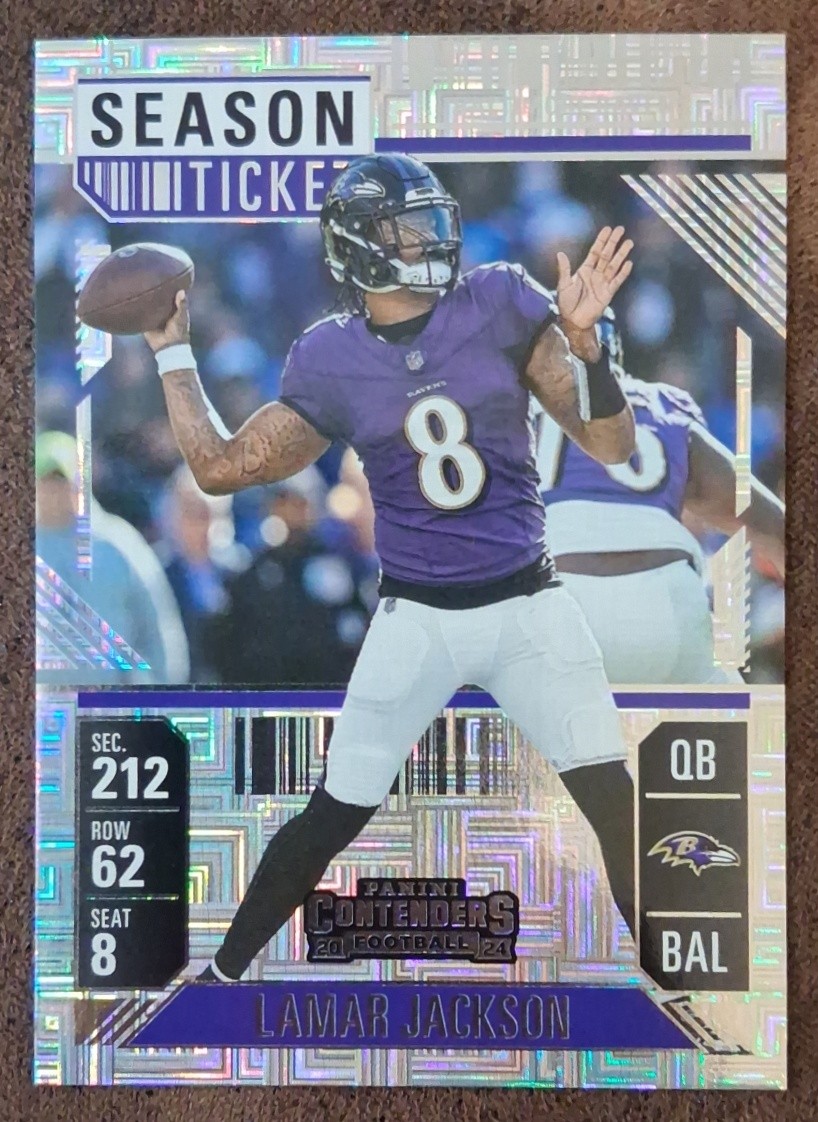 Lamar Jackson 2024 Panini Contenders #7 Season Ticket Mojo Ravens