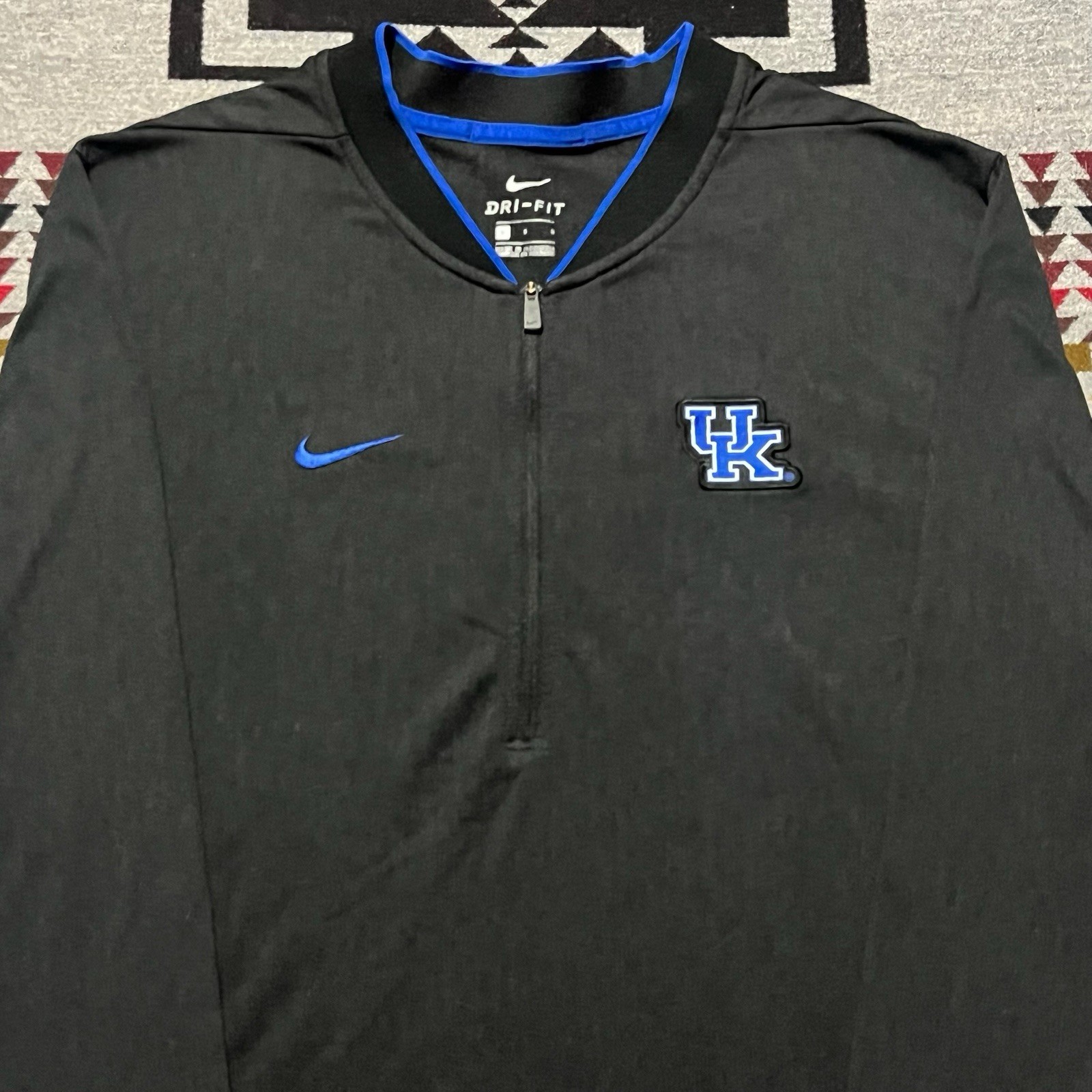 Kentucky Wildcats Sweater Mens Large 1/4 Zip Nike NCAA Basketball Dri Fit R1