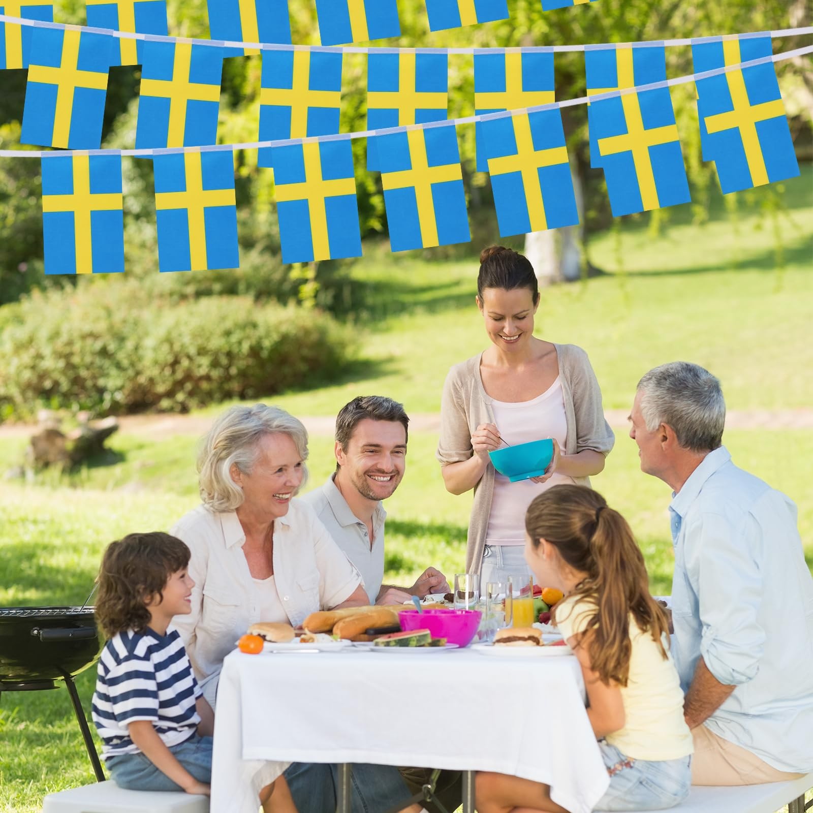 Sweden Flag Banner, Small Mini Swedish Flags 5 inches by 8 inches,